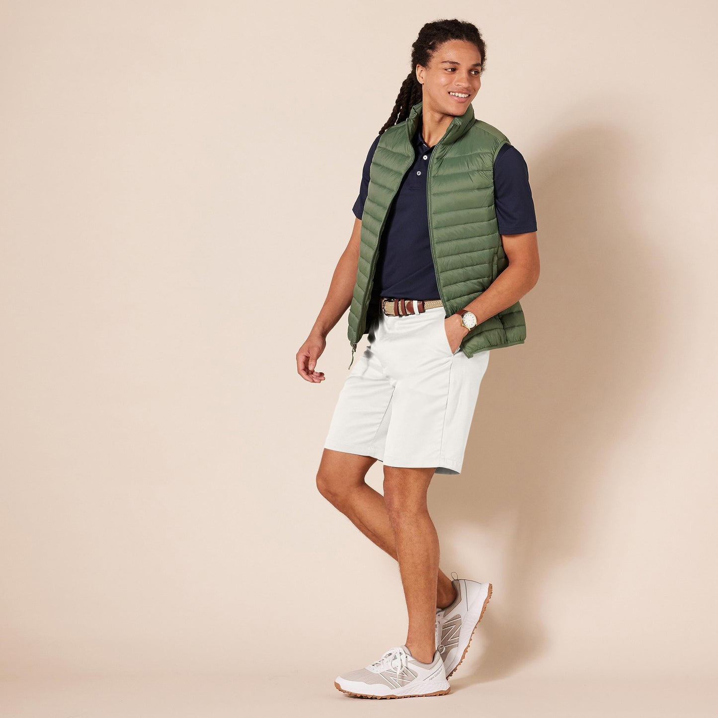 Amazon Essentials Men's Classic-Fit Stretch Golf Short (Available in Big & Tall), White, 36