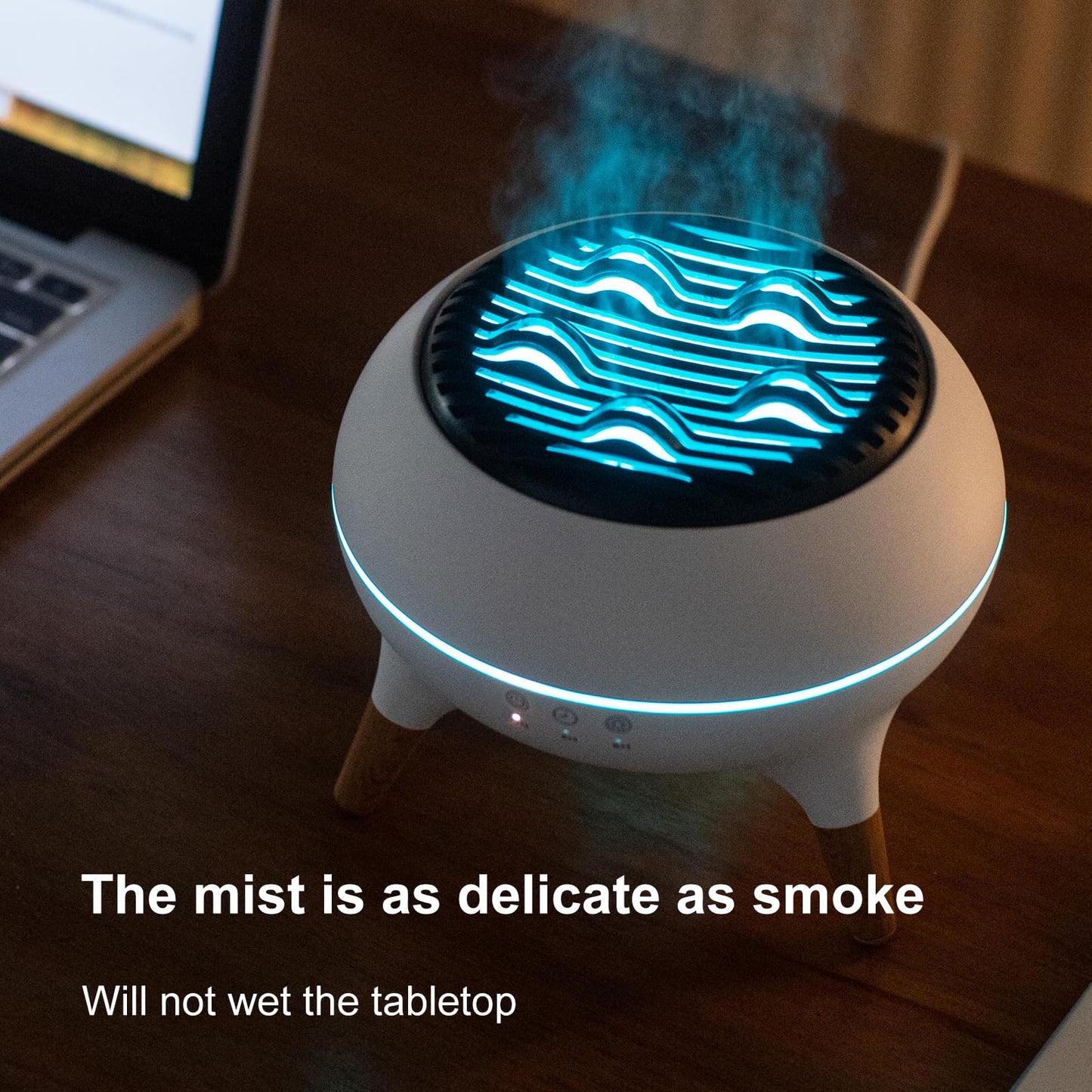 BLOIMP Essential Oil Diffuser 350ML Flame Diffuser Aromatherapy Humidifier, Remote & 7-Color Lights, Cool Mist Humidifier for Home Bedroom, Office, Hotel (White)