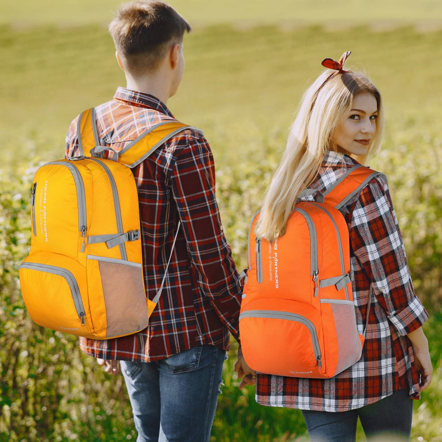 ZOMAKE Packable Hiking Backpack,Lightweight Foldable Backpack Light Daypack for Women Men,35L(Orange)