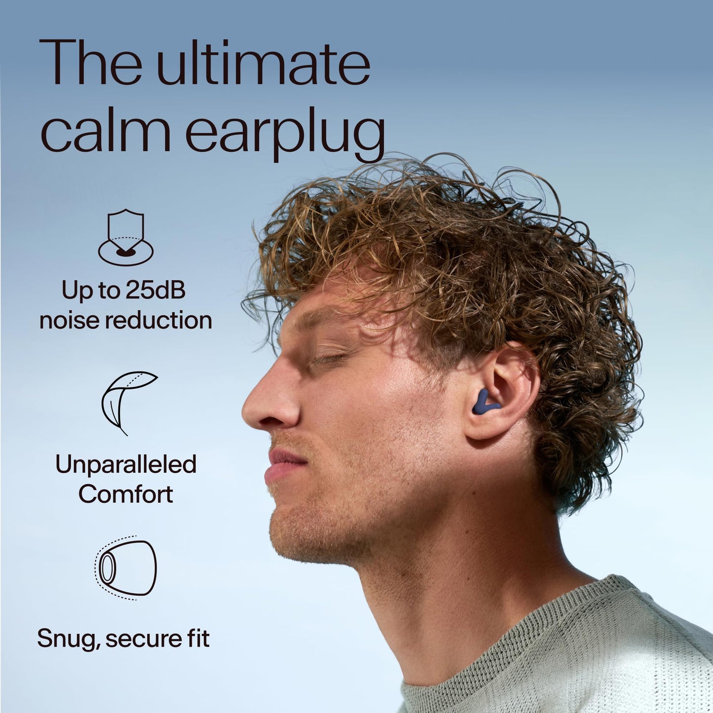 Alpine Silence - Noise Reduction Ear Plugs - Focus, Travel, & Sleep Ear Plugs - Comfortable V-Shape with 4 Oval Tips Sizes for Perfect Fit (XS/S/M/L) – Midnight Blue