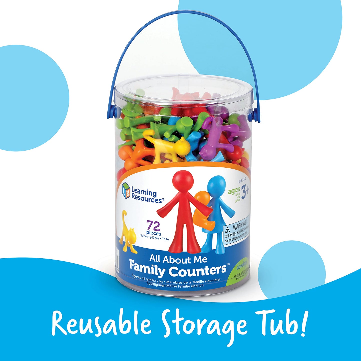 Learning Resources All About Me Family Counters, SEL, Assorted Colors and Shapes, Set of 72, Ages 3+