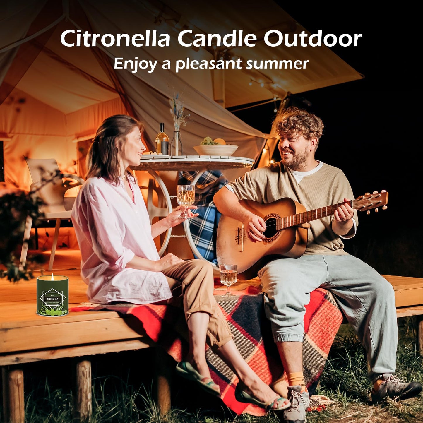 Citronella Candles Outdoor, 4-Pack Citronella Candles for Outside Patio, Camping & Garden, Summer Gifts for Indoor Home Scented, 60-Hour Burn Time, 9 Ounce Each