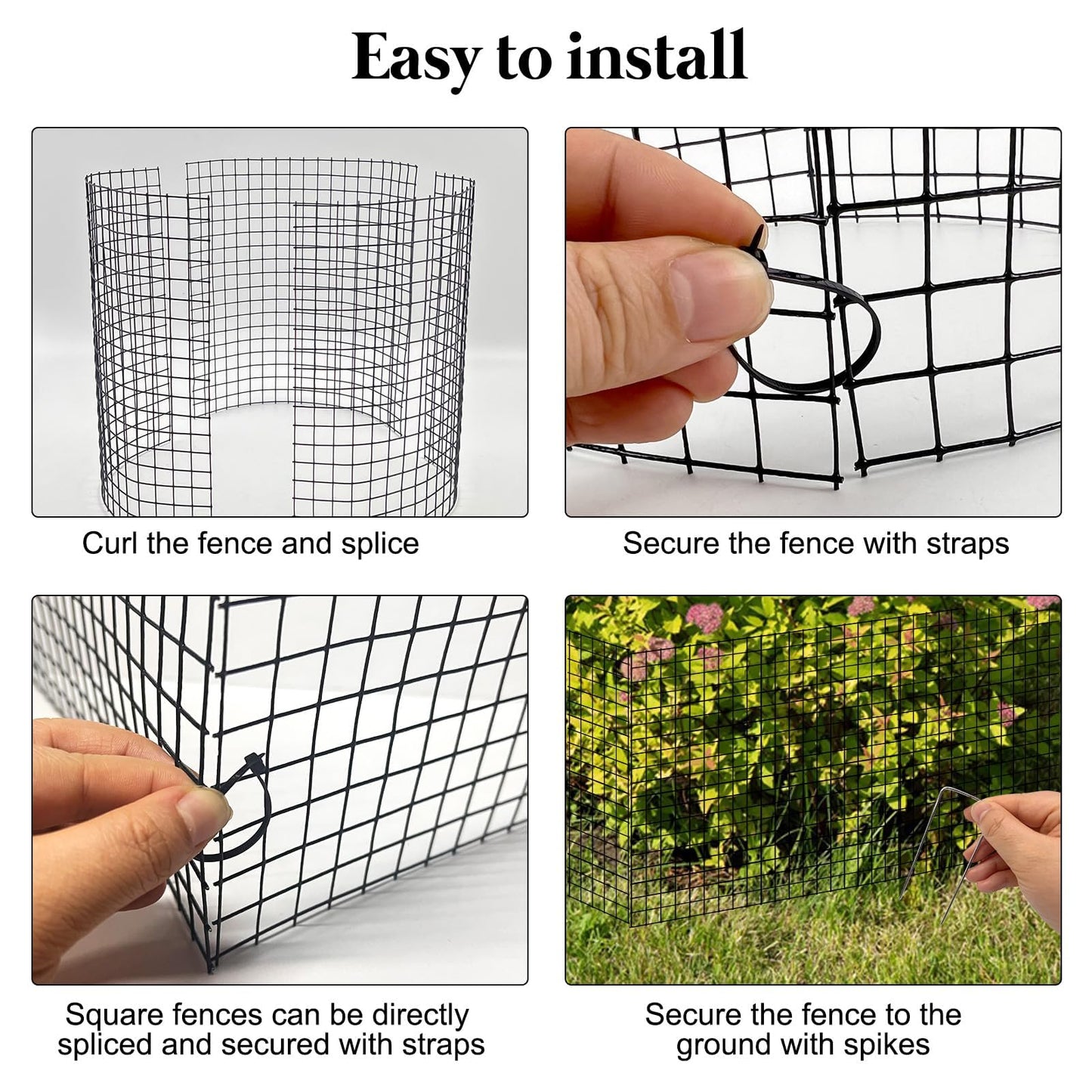 6 Pack 12'' x 12'' Plant Protectors from Animals, Plant Support Cage for Growing Vegetables Metal Chicken Wire Cloche with Stakes Metal Mesh Plant Cage Covers for Keeping Bunny Squirrels Out