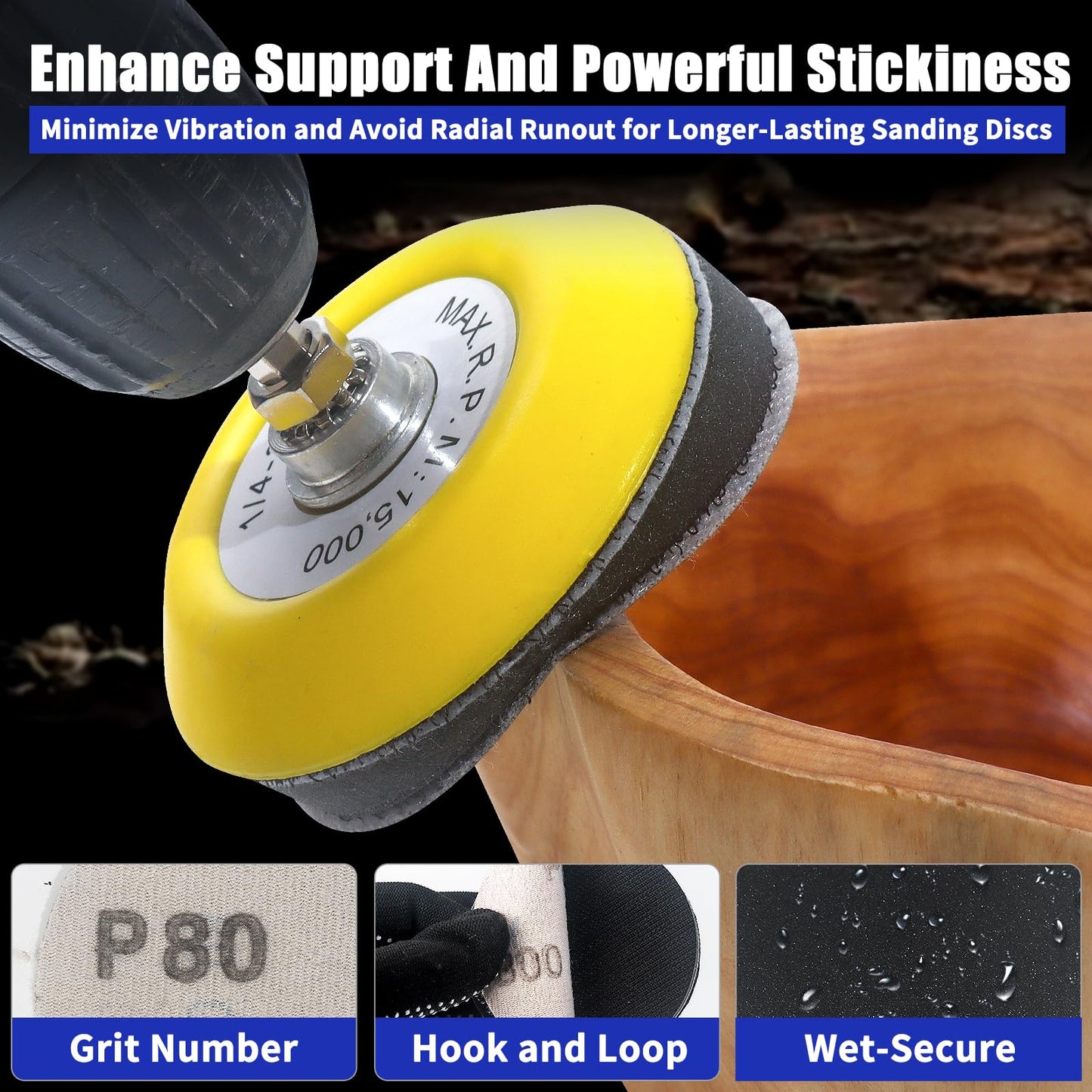 133 PCS Sanding Disc Drill Polishing Kit Sanding Attachment, 3 Inch Wet Dry Headlight Restoration Kit, Hook and Loop Sandpaper Pad with Rotary Tools for Car Wood Metal Glass Resin Expoxy 60-10000 Grit