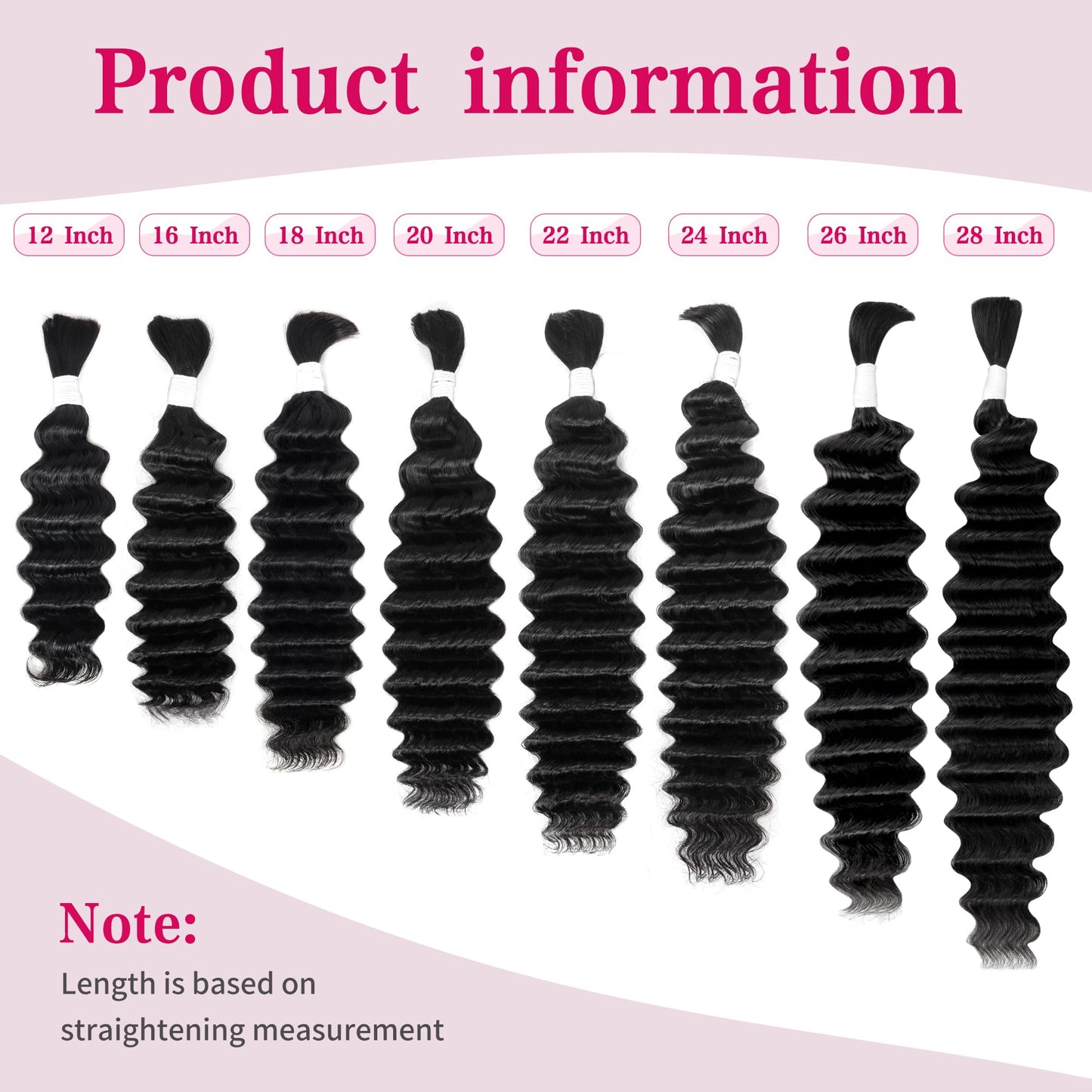 Deep Wave Bulk Human Hair for Braiding 10A Brazilian Curly 100 percent Human Hair 2 Bundles No Weft micro Human Braiding Hair for Boho Braids Virgin Hair Extension(Natural Black, 100g 16")