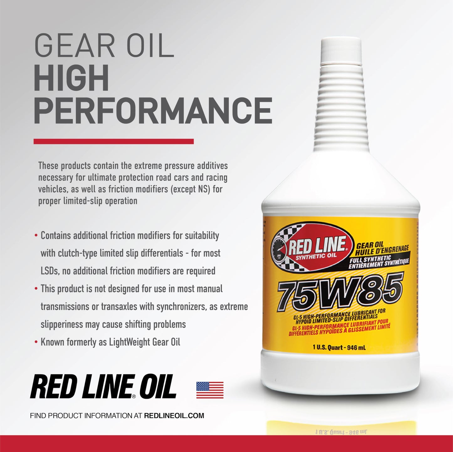 Red Line 50104 Lightweight Gear Oil - 1 Quart