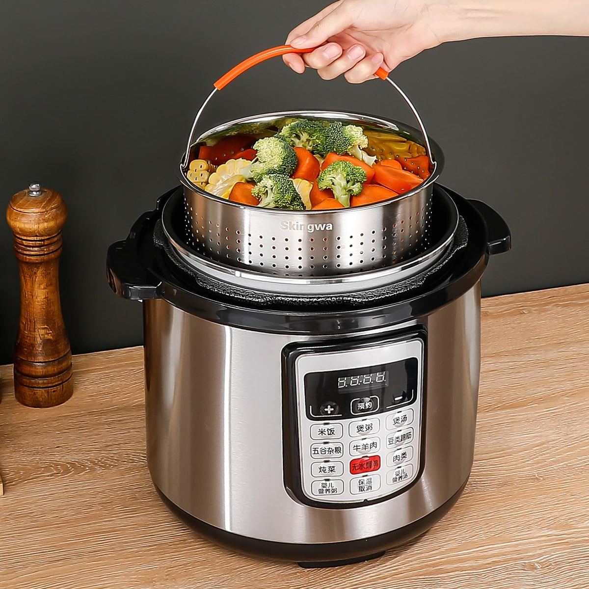 Steamer Basket for Instant Pot, Stainless Steel Vegetable Steamer Basket Insert for Pots (6qt)
