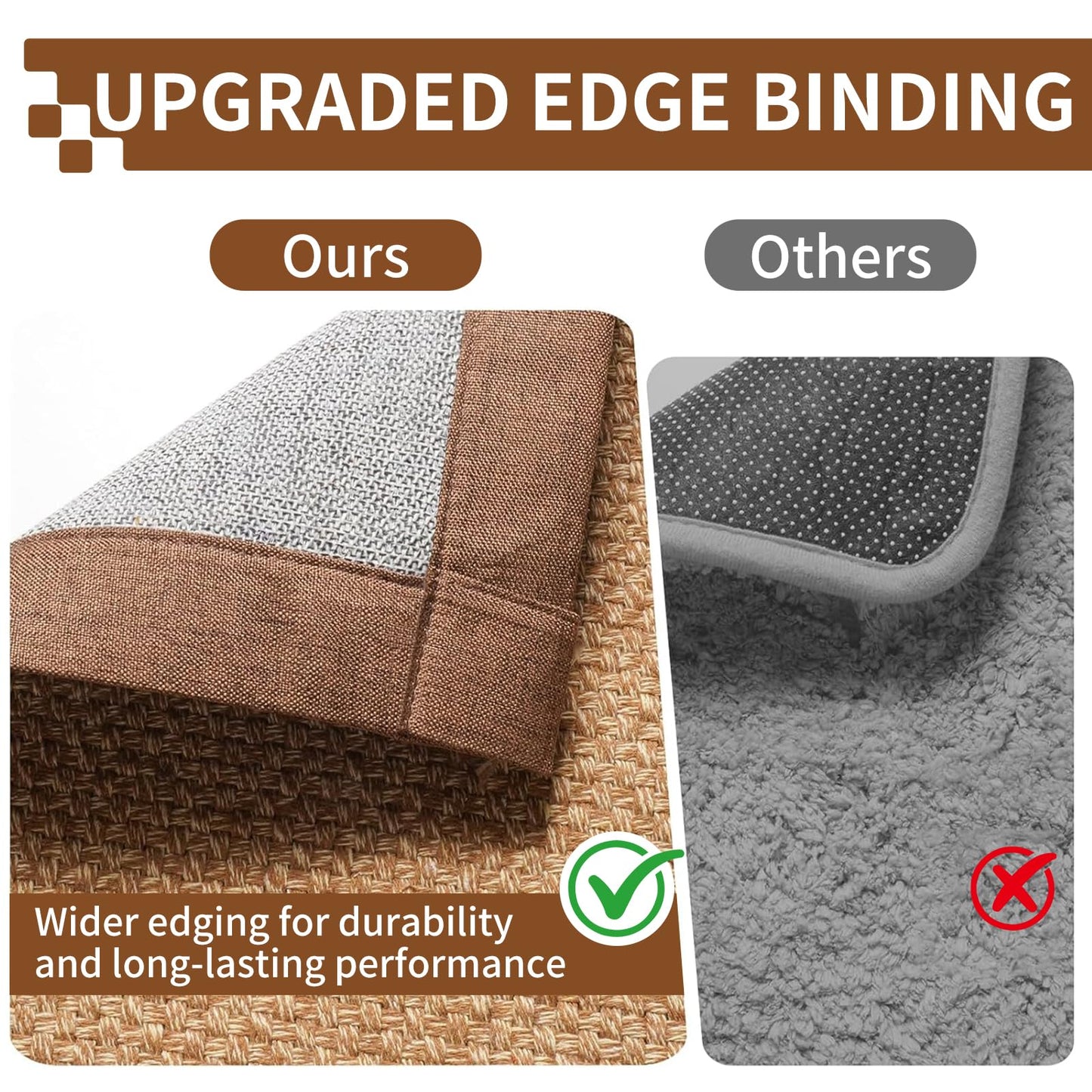 YDKGL Washable Hallway Runner Rug 2x5 Jute Like Kitchen Runner Mat Rugs Non Slip, Woven Soft Entryway Farmhouse Runner Boho Floor Carpet for Indoor Laundry Hall Backdoor Bedroom Living Room, Brown