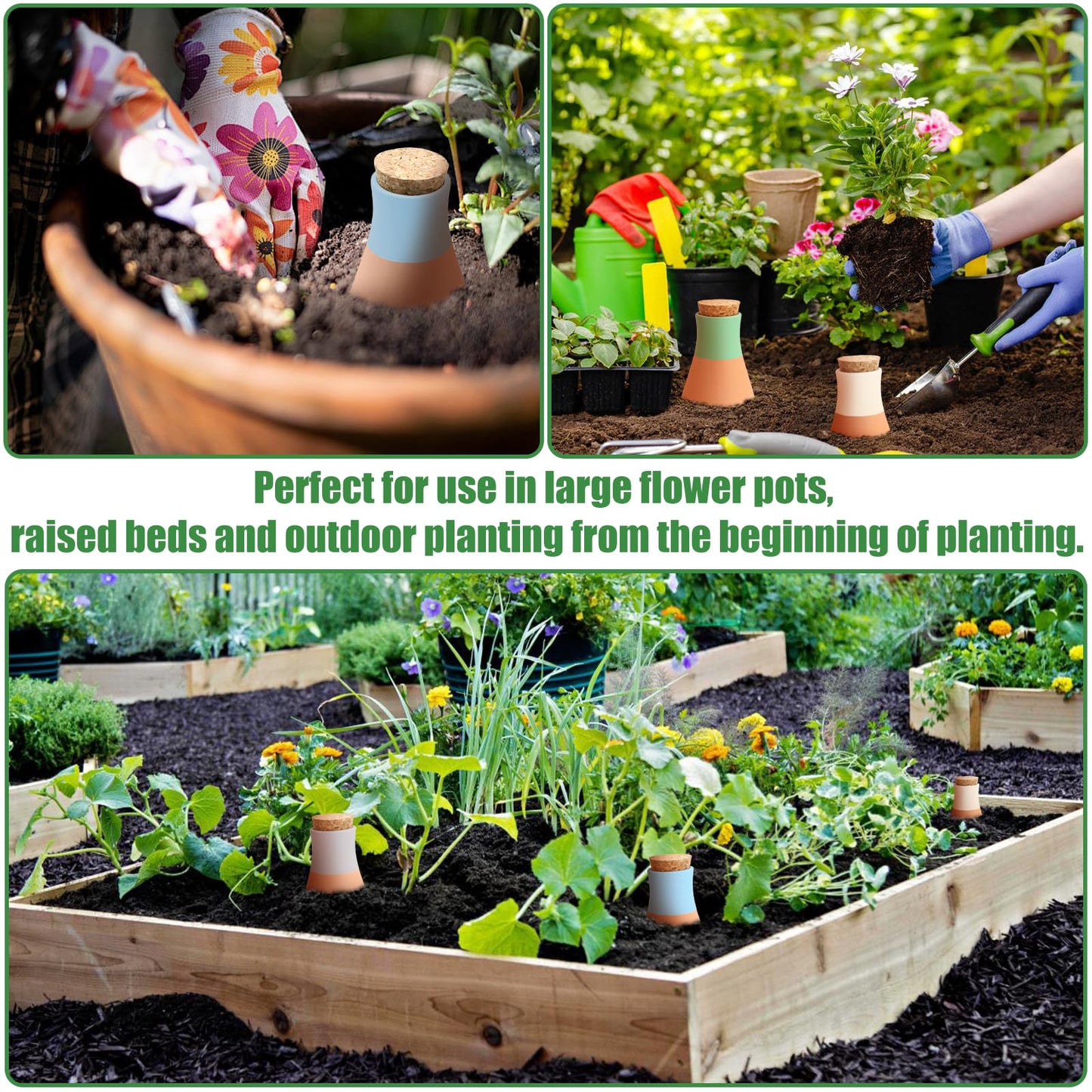 4 Pack Terracotta Watering Spikes, Ollas Self Watering Globes, Slow Release Self Watering Planter Insert, Plant Watering Globes for Indoor and Outdoor Plants