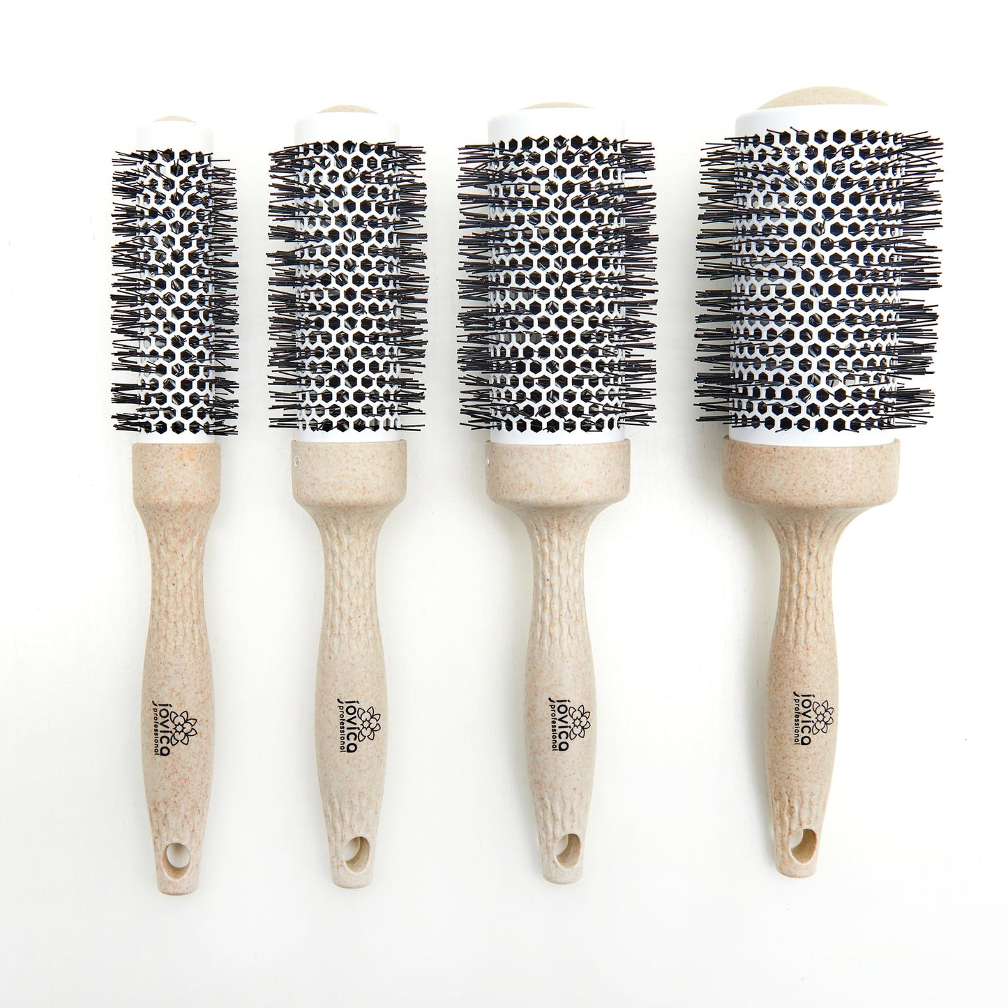 Professional Round Brush for Blow Drying - Ceramic Barrel Ion Tech Styling Brush for Women Small and Lightweight Round Hair Brush (Bundle Set of 4)