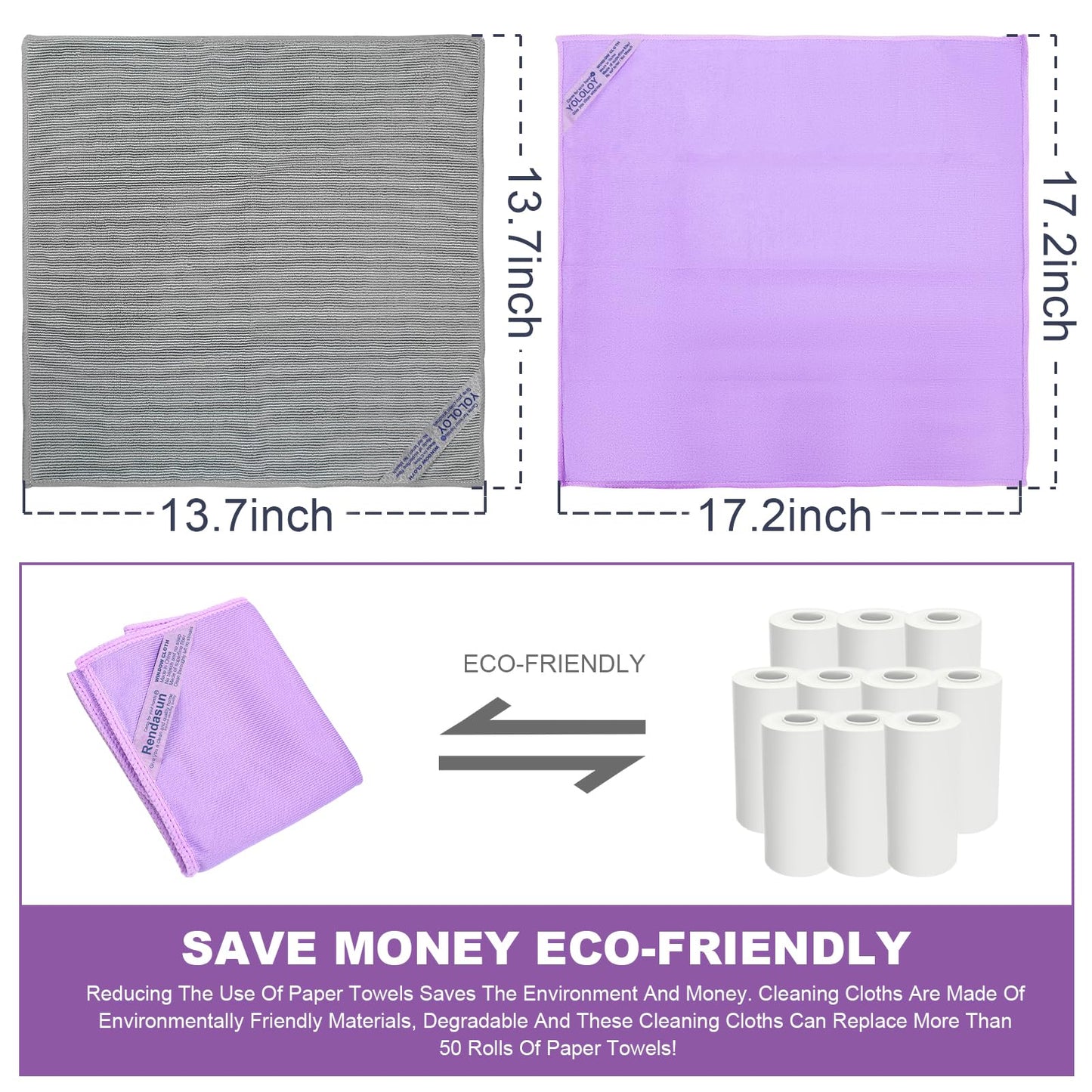Window Cleaning Cloth 2 Pack - Purple: Streak-Free with Just Water. This Purple Window Cloth Cleans Smooth Surfaces, Allowing You to Clean Windows Without Leaving Streaks. Microfibre Window Cloth.
