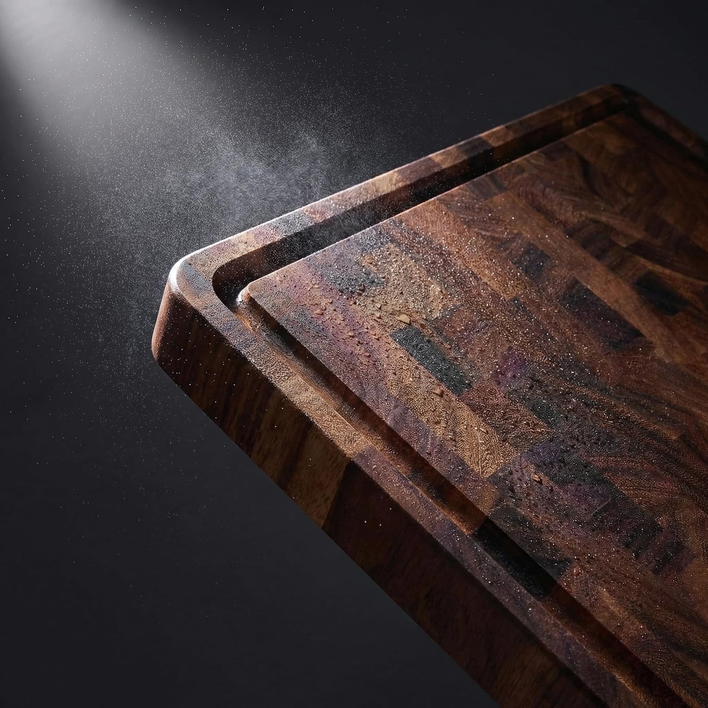 Babilonia Walnut Cutting Board, Professional and Heavy Duty Non Toxic Wood Chopping Board, Wooden Charcuterie Boards & Butcher Block with Handles (Oil Bottle Included)