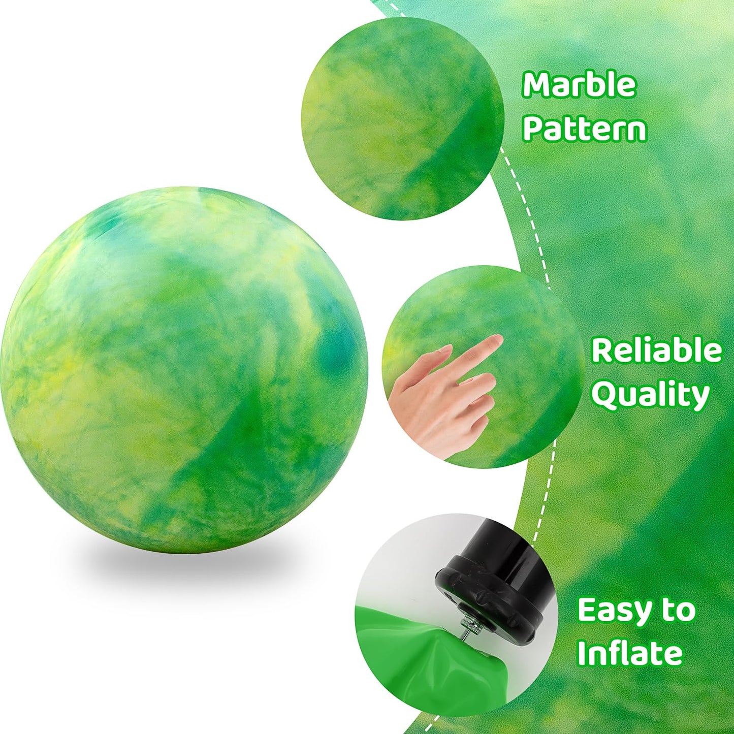 5 Pcs Fun Bouncy Balls, 18 InchRubber Inflatable Kick Ball Bouncing Sensory Balls with Hand Air Pump for Park Backyard Beach Indoor Outdoor Party Favors…