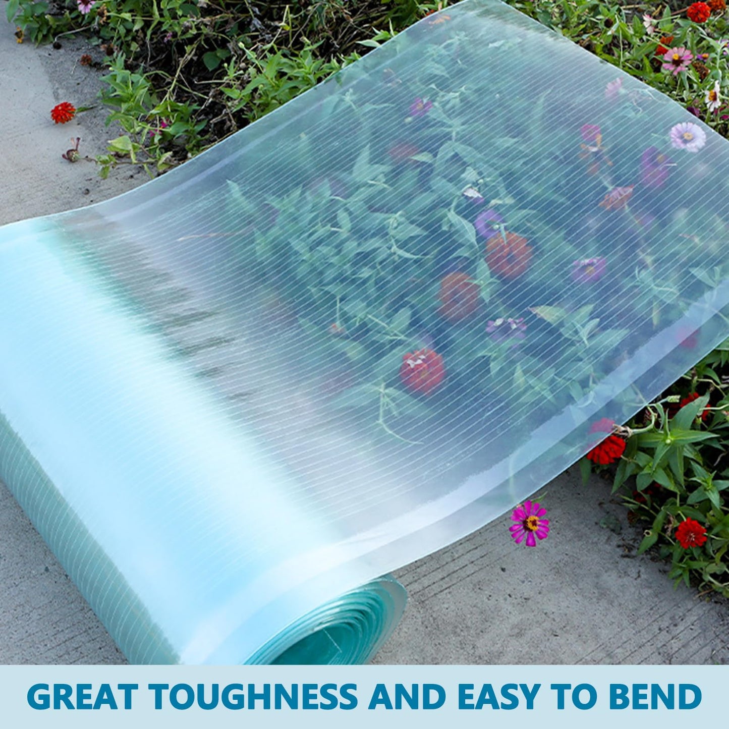 32.8Ft Polycarbonate Roofing Sheet, Transparent Insulation Polycarbonate Sheet for Gardening, Farming, Canopy, Easy to Cut, UV Resistant Greenhouse Clear Film, Green House Plastic Covering