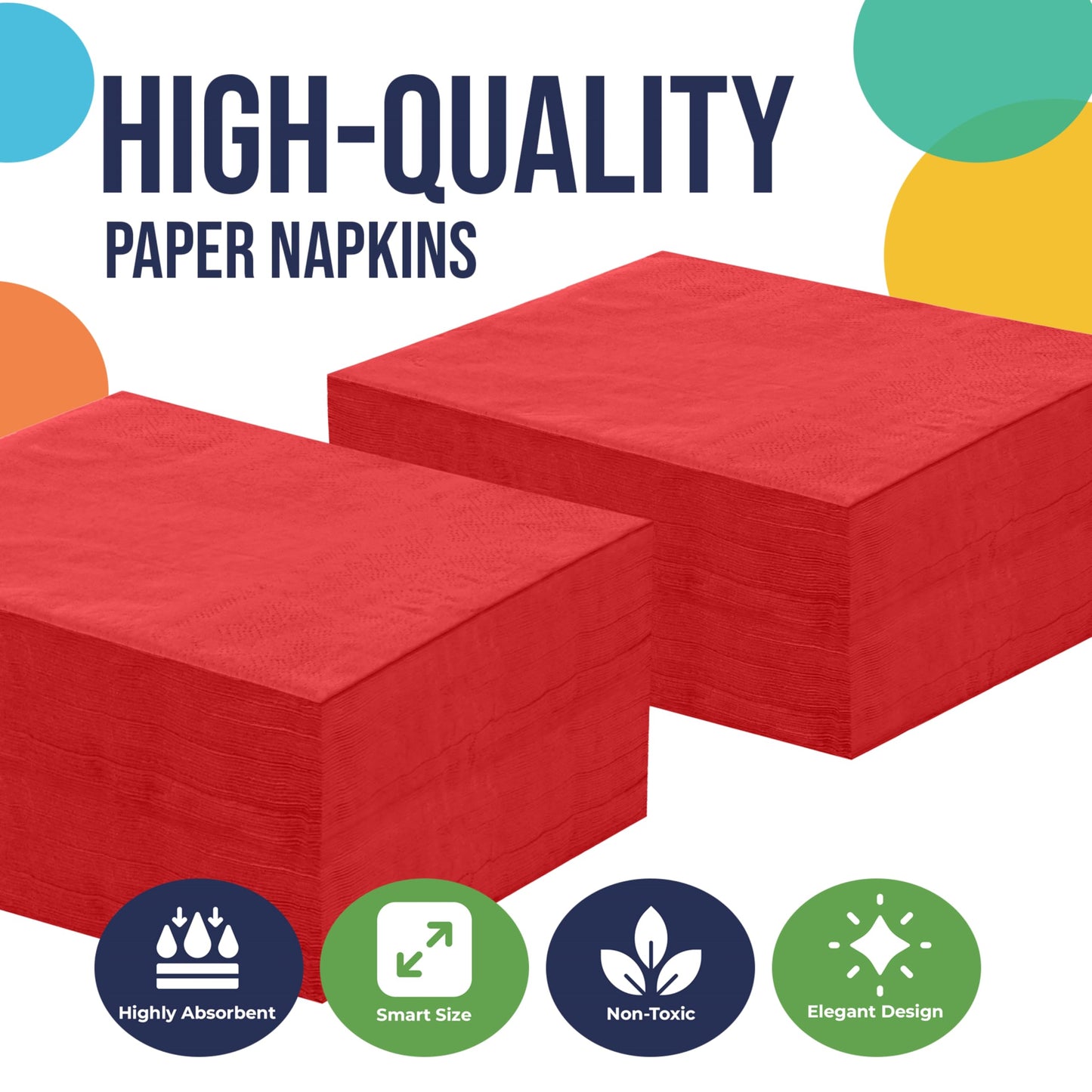 300 Pack Red Paper Napkins Disposable, 2 Ply Party Napkins, Red Disposable Napkins, Fun Napkins Everyday – Red Napkins Great As Luncheon Napkins Or Dinner Napkins Paper Exquisite