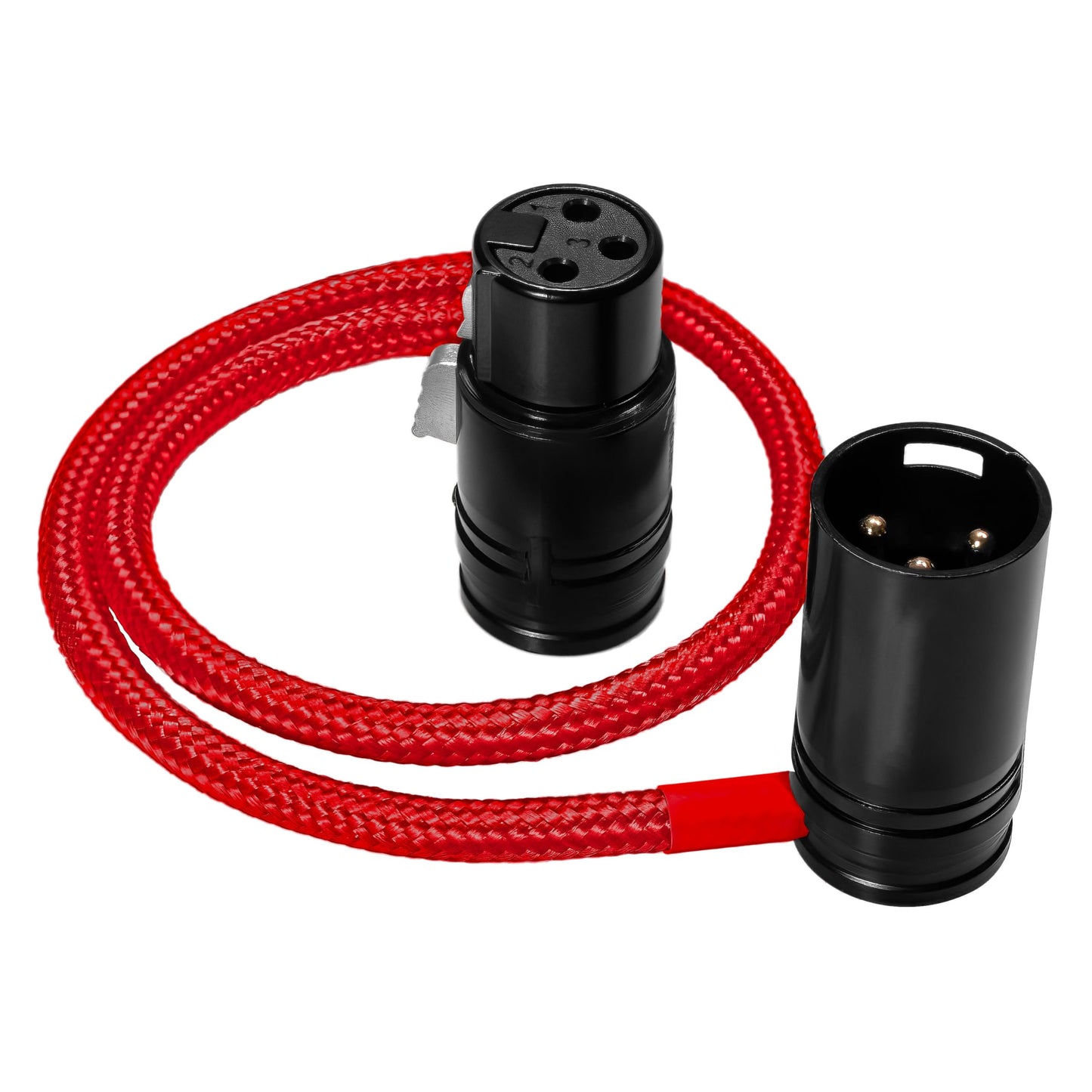 KONDOR BLUE | 16” Straight Low Profile Right Angle XLR Cable | Cameras, Microphones, Studio Audio, & Lightweight with Adjustable Angle | Red