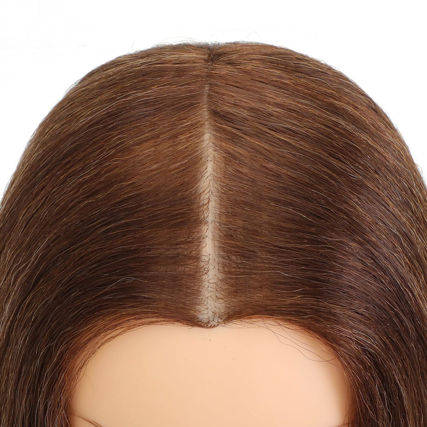 BLTYXT 20-22'' Mannequin Head with Real Human Hair Long Straight Hair Hairdressing Practice Training Head Cosmetology Hair Styling Head