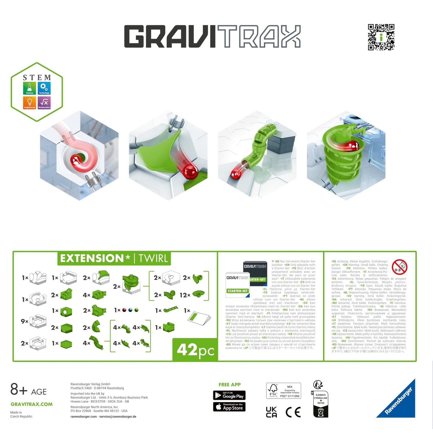 Ravensburger - GraviTrax - Twirl Expansion Set (32 Pieces) - Marble Run - Creative Construction Toy - Build-Your-Own Marble Track - Ages 8 and Up
