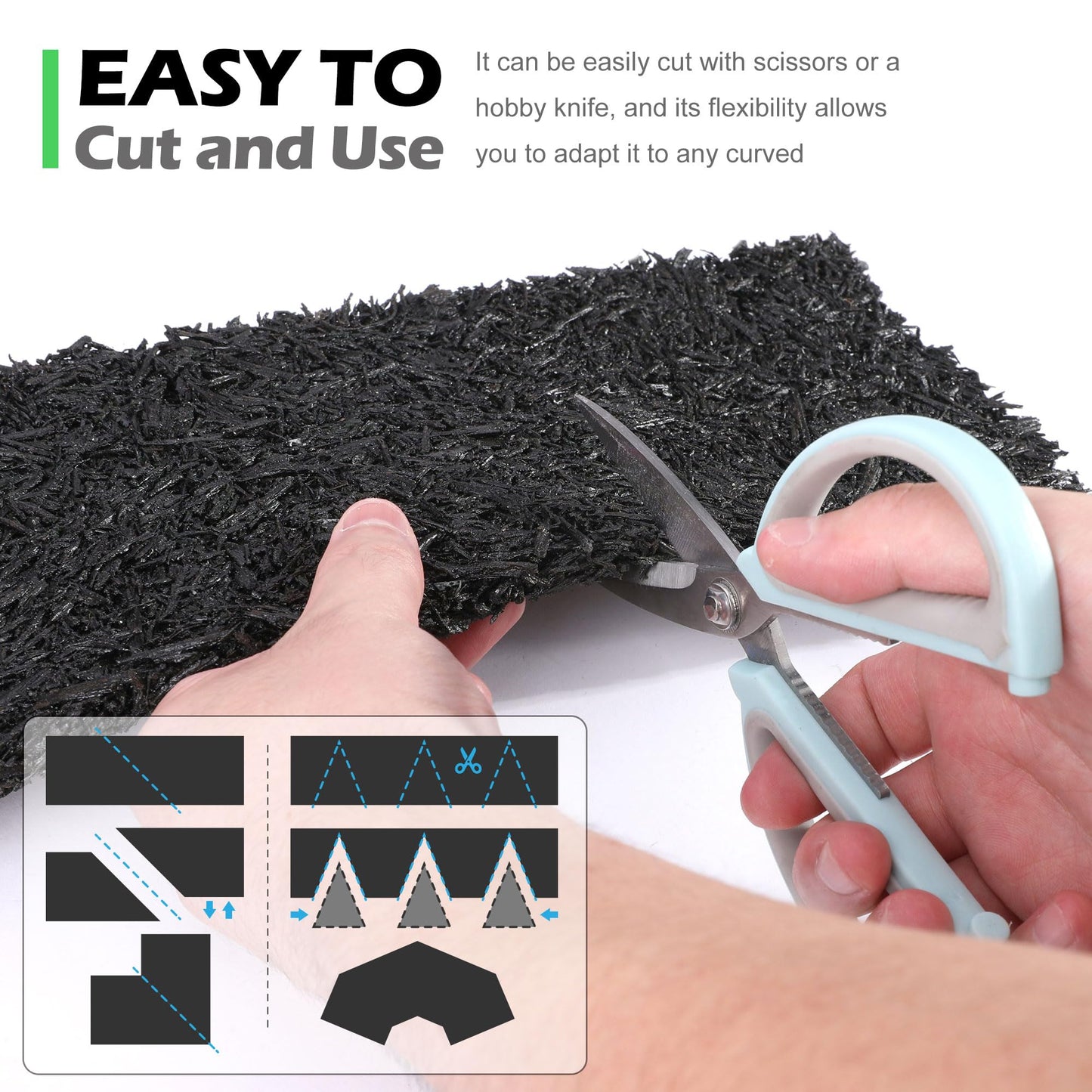 140'' x 5.5" Natural Mulch Roll for Landscaping - Black Double Sided Rubber Mulch Roll - Permanent Garden Edging Barrier Mat for Walkway Pathway Plants,Vegetables and Flowers