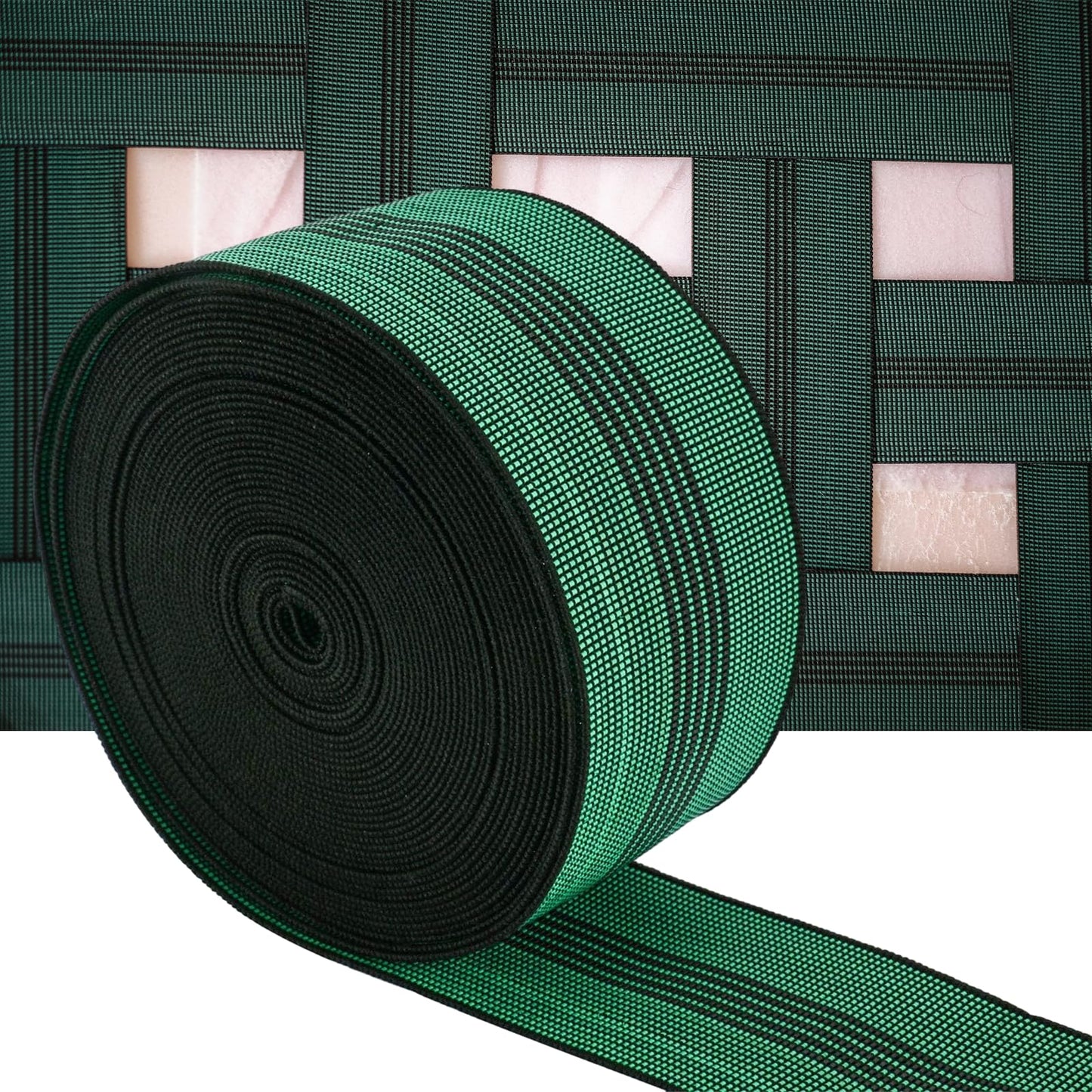 Homend 3-Inch Wide Sofa Elastic Webbing Stretch Band - Furniture Repair DIY Upholstery Modification - Elasbelt Chair Couch Material Replacement - Stretchy Spring Alternative - 40' Length