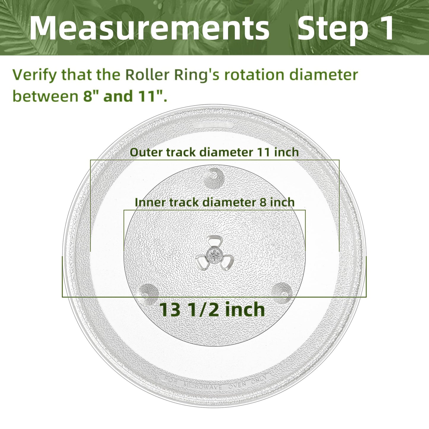 Gemroom 13.5" 340mm Microwave Turntable Plate Compatible with Panasonic F06015Q00AP F06014T00AP, 13 1/2 inch Replacement Microwave Glass Plate for GE WB49X10114