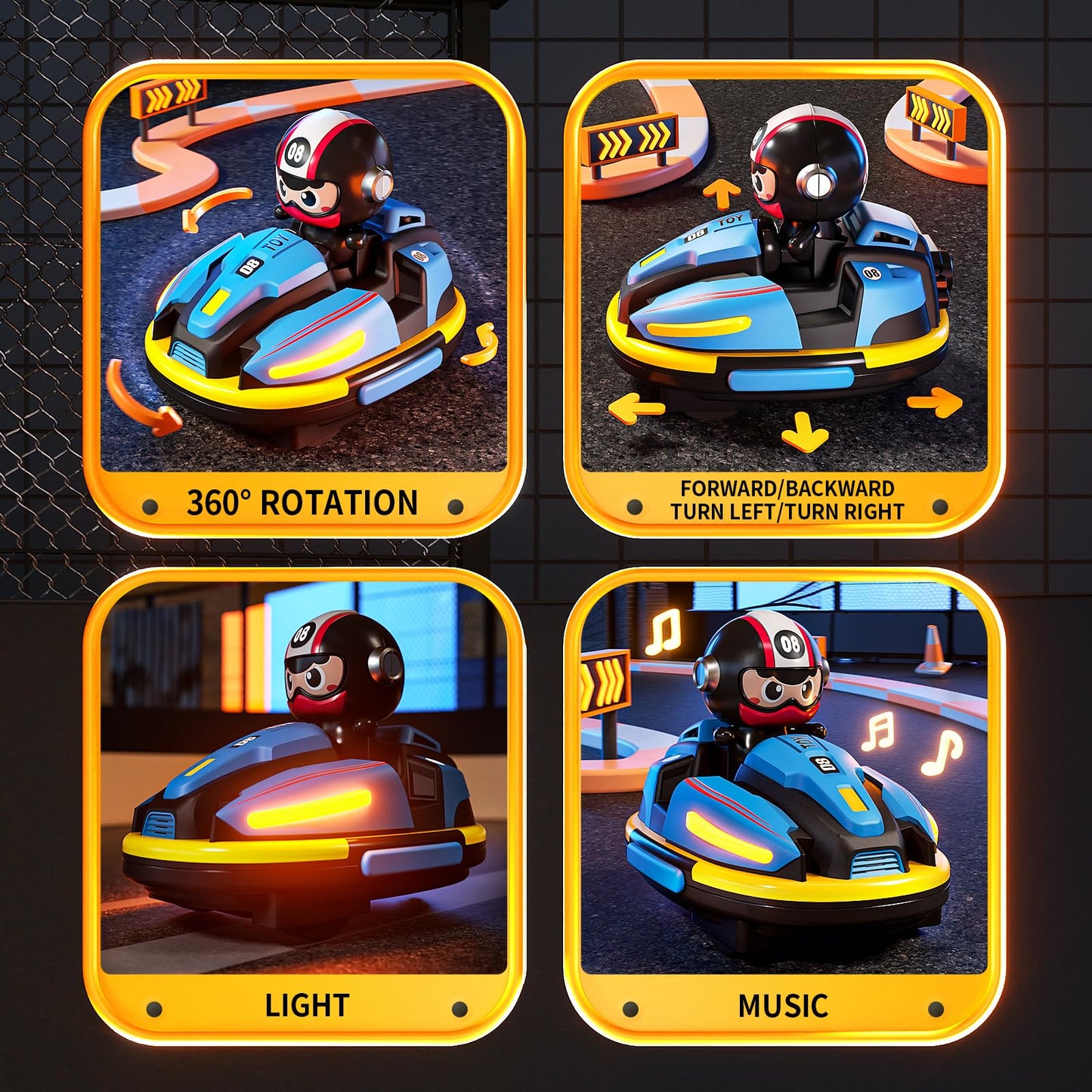 Bumper Cars Remote Control Set,2.4 GHz Remote Control Cars for Kids, RC Battle Race Cars, Remote Control Bumper Cars Game for 3 4 5 6 7 8 Year Old boy Gifts
