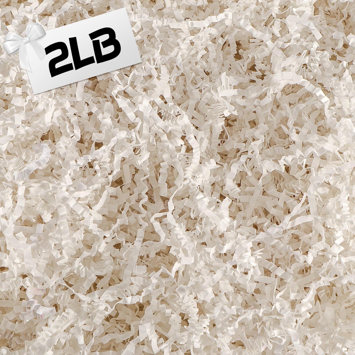 LDIWEE 2 LB White Crinkle Paper Filler Crinkle Cut Paper Shred for Gift Baskets, Gift Wrapping Box Stuffing Filling Holiday Packaging Birthday Christmas (White)