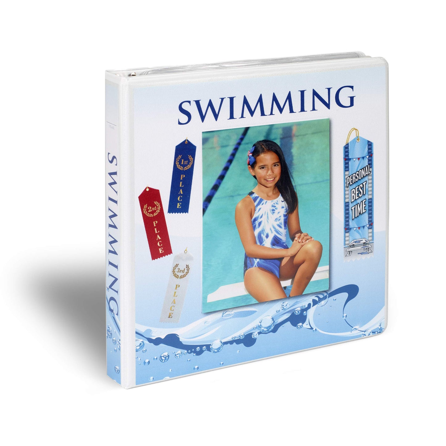 Mercurydean Swimming Gift Award Ribbon Organizer Binder Display Ribbons Holder with 15 Pages Sheets and More