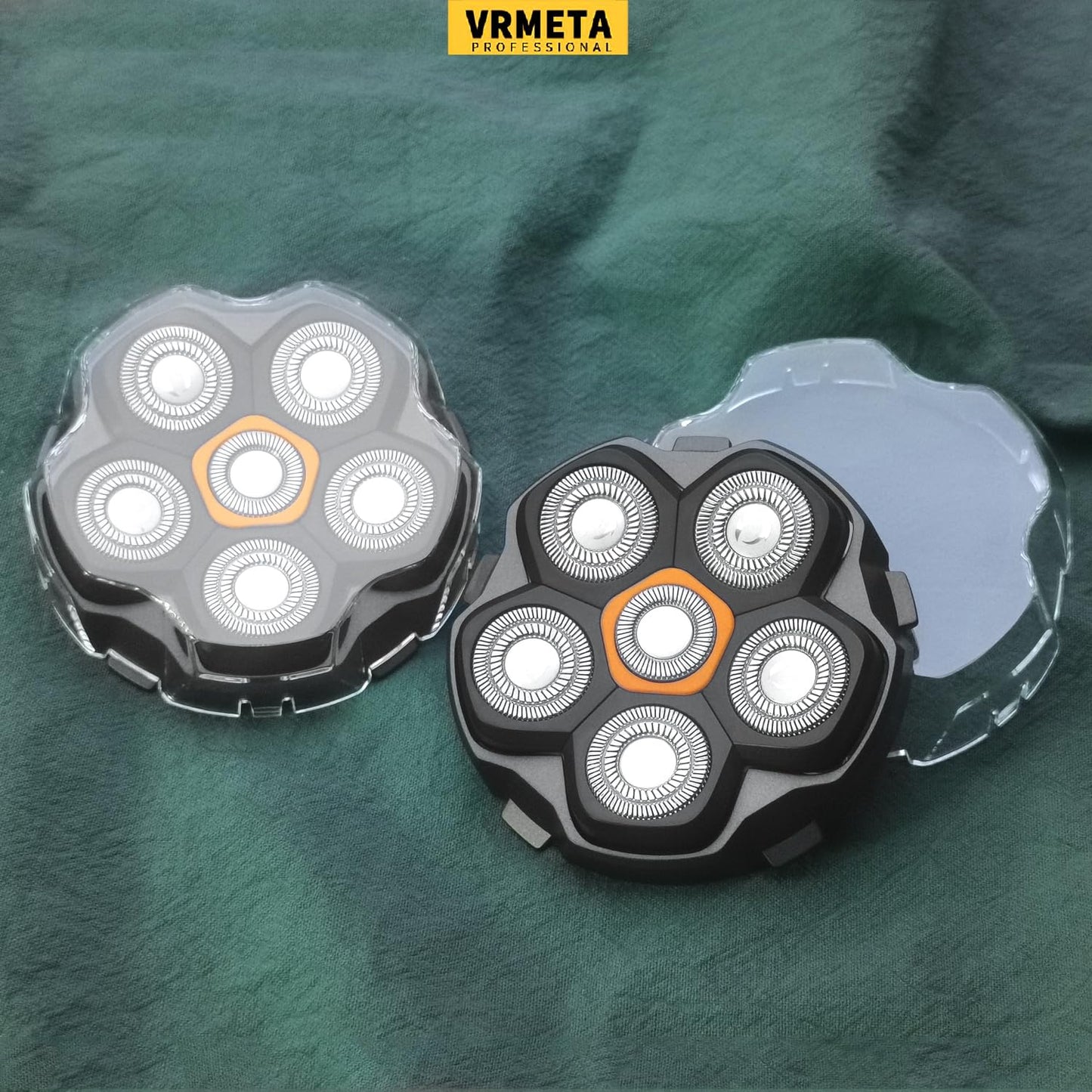 6 Blade Magnetic Replacement Shaving Heads for Bald Men Compatible with All 6D Magnetic Electric Razor (2 PCS VM-072)