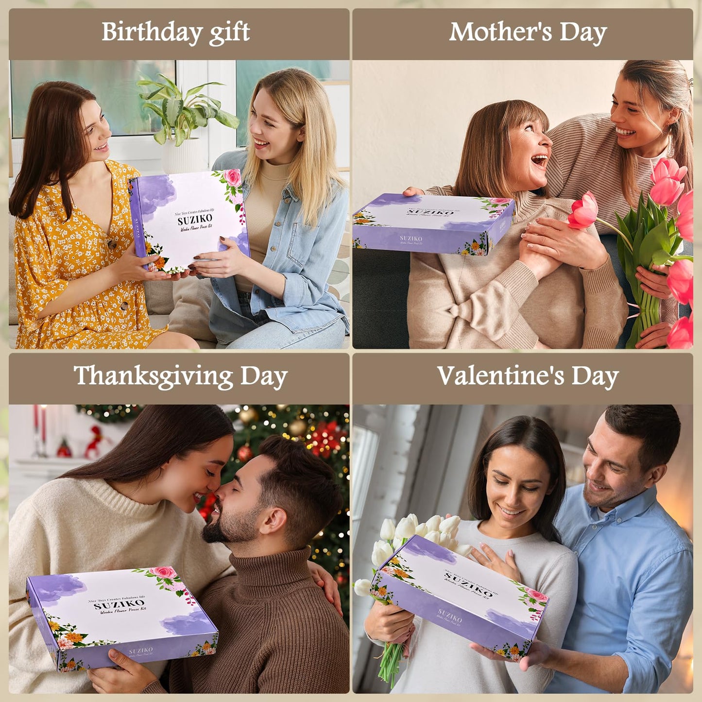 Suziko Large Flower Press Kit for Adults& Kids Flower &Plant Preservation Kit Measures 10.8" x 6.9" Suziko Leaves Press & Flower Press is a Great Gift for Lovers