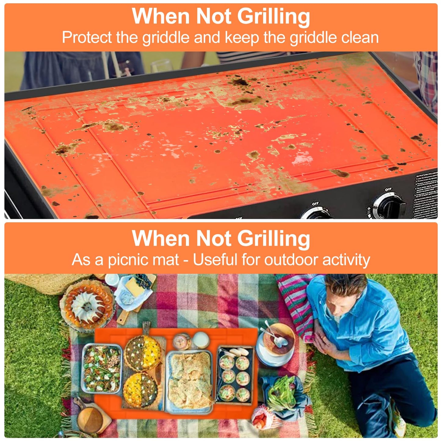 Blackstone Silicone Griddle Cover 36 INCH, Easy Cut to Fit 36",30", 28", 22", Blackstone Silicone Mat All Season Flat Top Protective Grill Cover