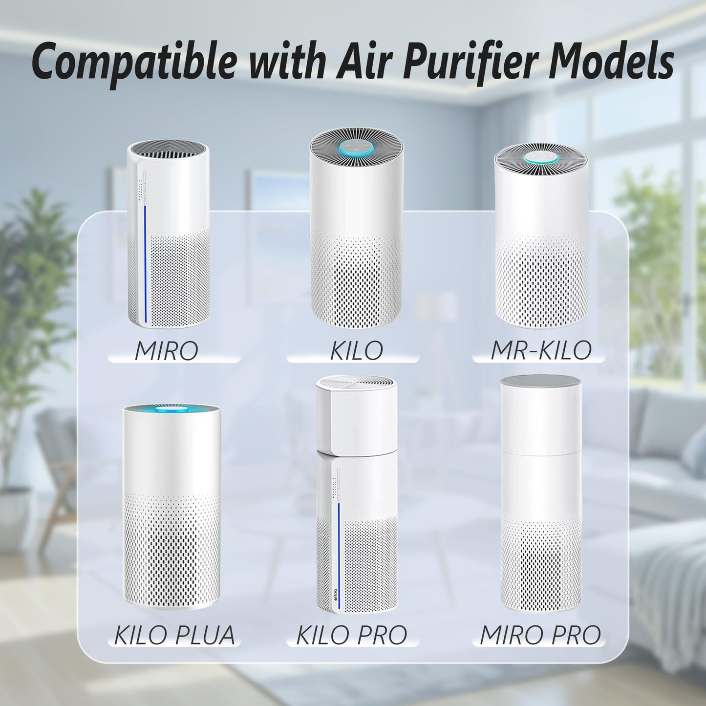 2 Pack - SAKEGDY Kilo Filter Compatible with Afloia KILO, KILOPLUS, KILOPRO, MIRO, MIRO PRO Air Purifier and Cuckoo CAC-I0510FW Air Purifier, 3-IN-1 Filtration System with H13 True HEPA Filter.