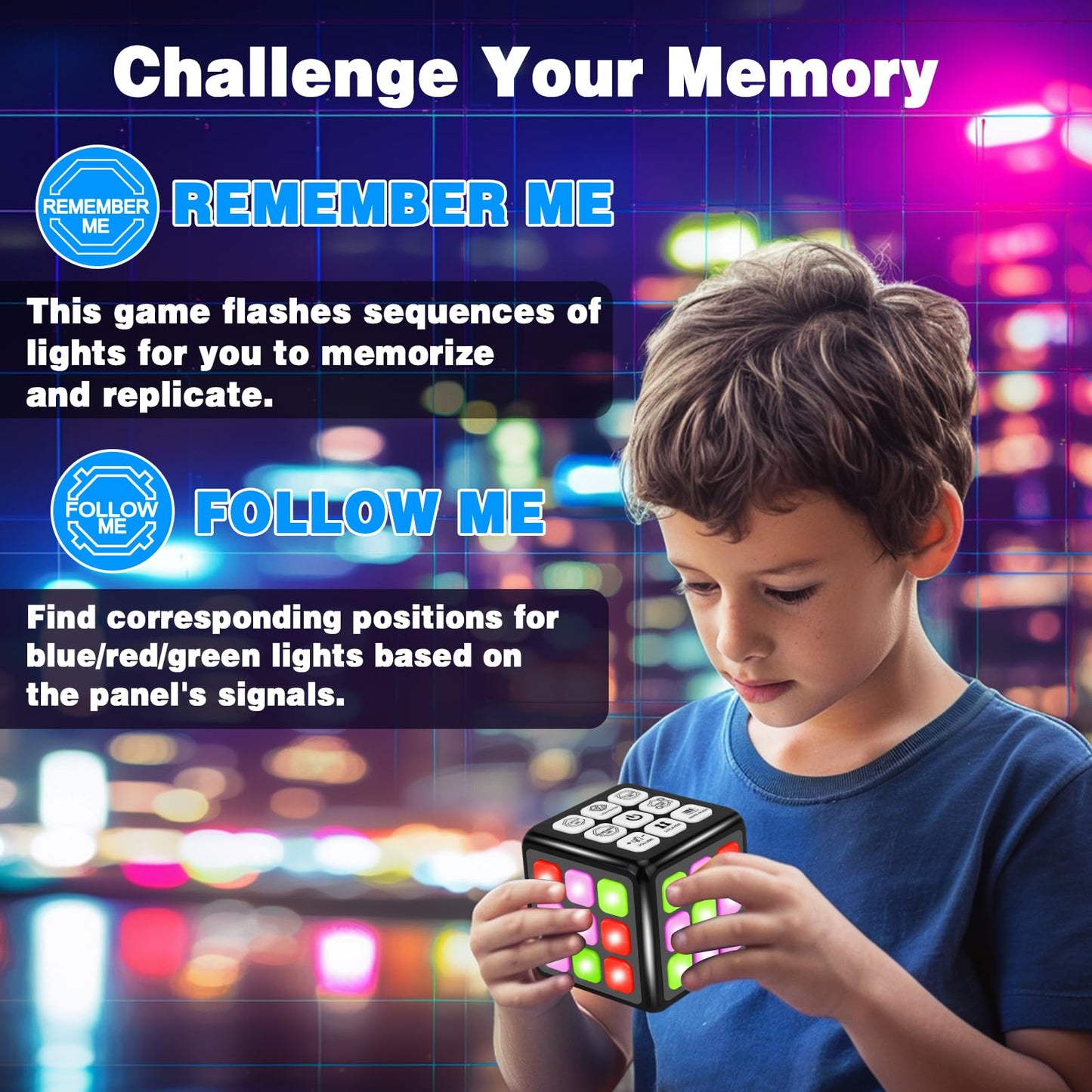 Toys for 8-13 Year Old Boys Gifts: Aitey Electronic Memory & Brain Games Cube with Light and Music - Handheld STEM Toys for Teens Tweens Ages 6 7 8 9 10 11 12 13 Best Boy Girl Toy Gift Ideas