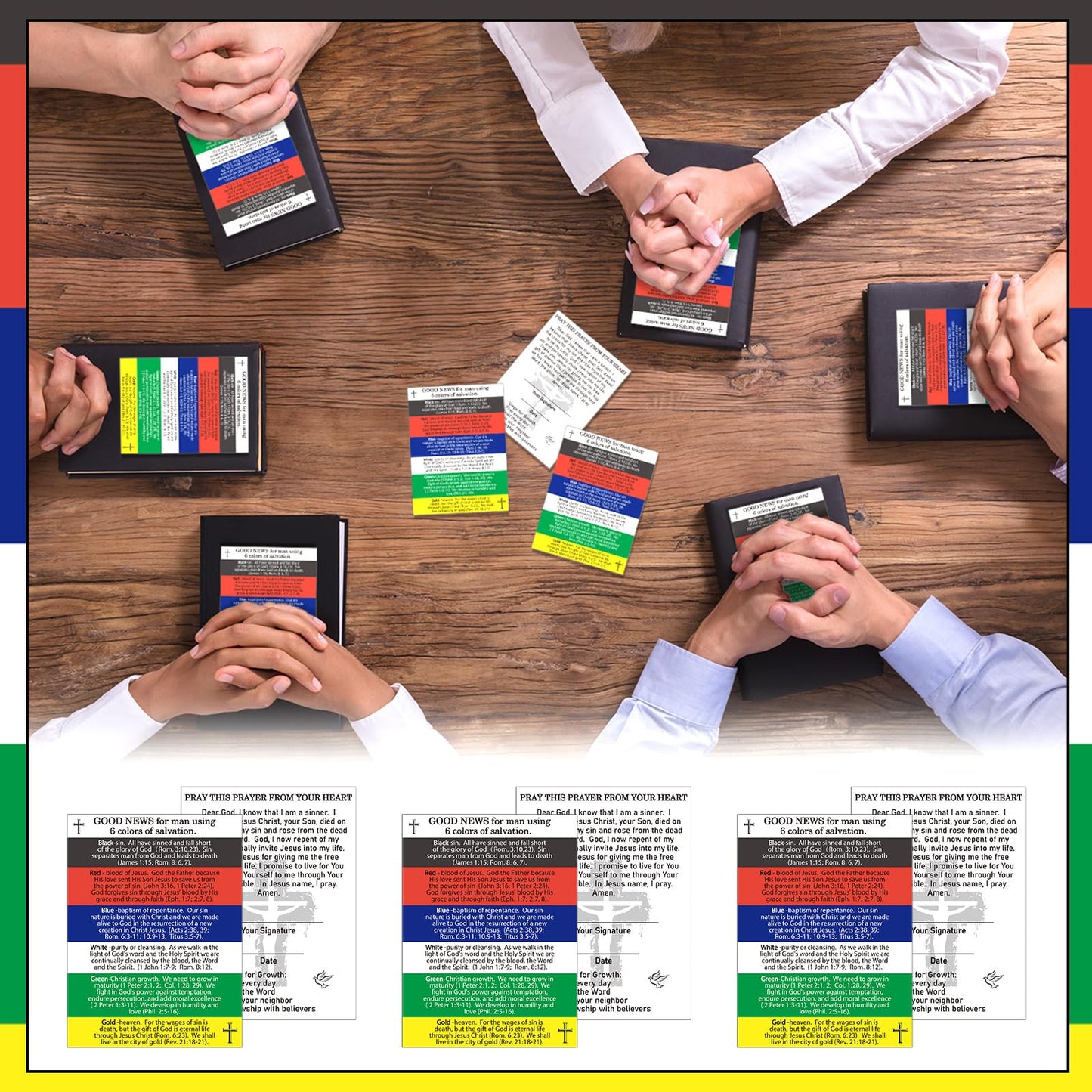 Zhanmai 400 Pcs Gospel Tract Cards Plan of Salvation Cards Pocket Holy Postcards Bible Tract Prayer Christian Bible Verse Bookmark Inspirational Planner for Christian Gift Men Women Ministering Tool