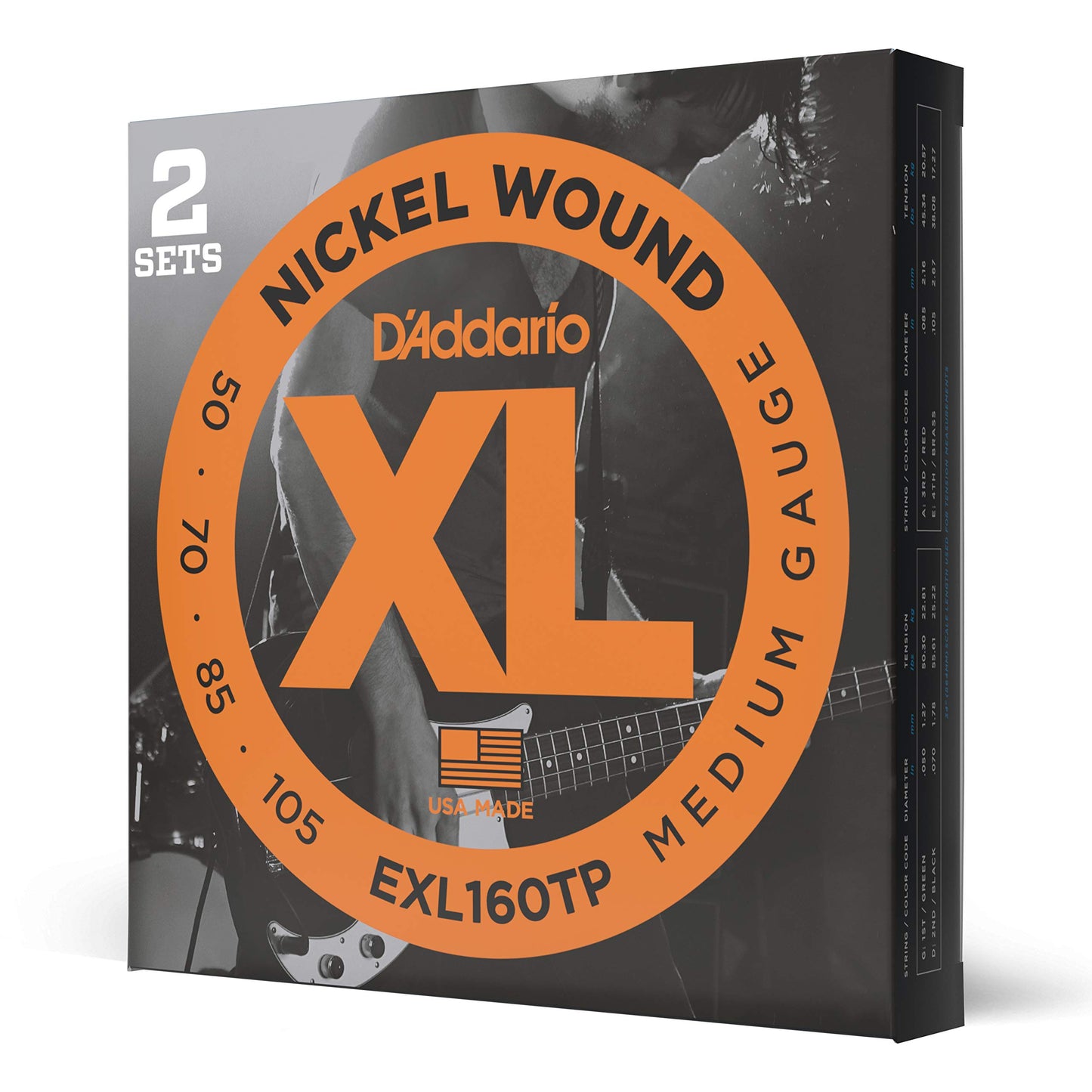 Strings Bass D'addario EXL-160TP 50-105 Long Scale Twin Pack