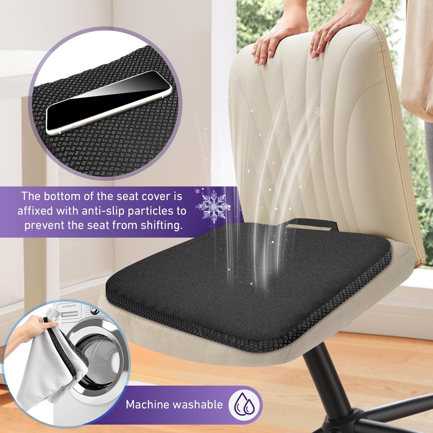 Gel Seat Cushions for Long Sitting, Double Thick Seat Cushion Breathable Honeycomb Design Absorbs Pressure Points, Gel Cushion for Office Chair, Home, Car, Wheelchair