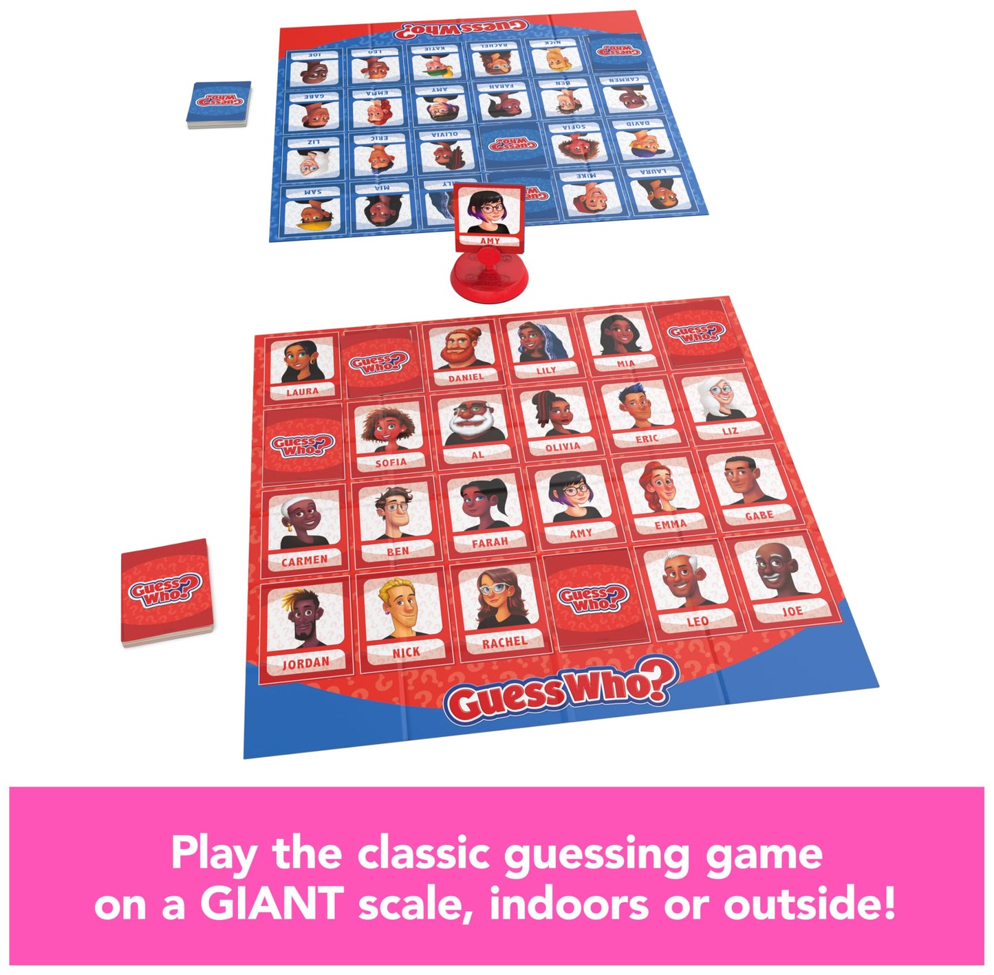 Spin Master Games, Guess Who? Giant Edition, Family Game for Indoor & Outdoor Fun with Big Oversized Board, for Family and Kids, 2-4 Players, Ages 6 & Up