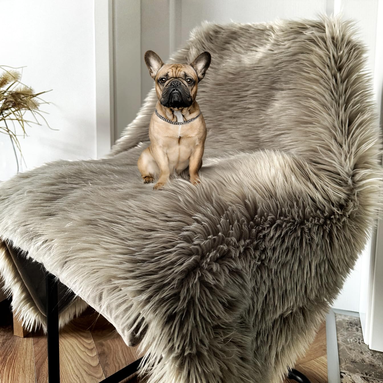 iHappyDog Waterproof Dog Blanket for Small, Medium & Large Dogs – Faux Fur Pet Throw for Couch, Sofa, Bed & Car – Soft, Washable, Stain-Resistant, Durable Cover – Grey 40" x 30"