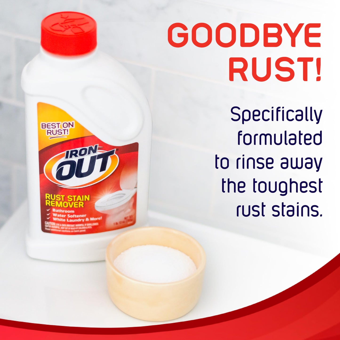 Iron OUT Rust Stain Remover Powder, Remove Rust Stains In Bathrooms, Kitchens, Appliances, Laundry, And Outdoors, 4.75 Pound Bottle