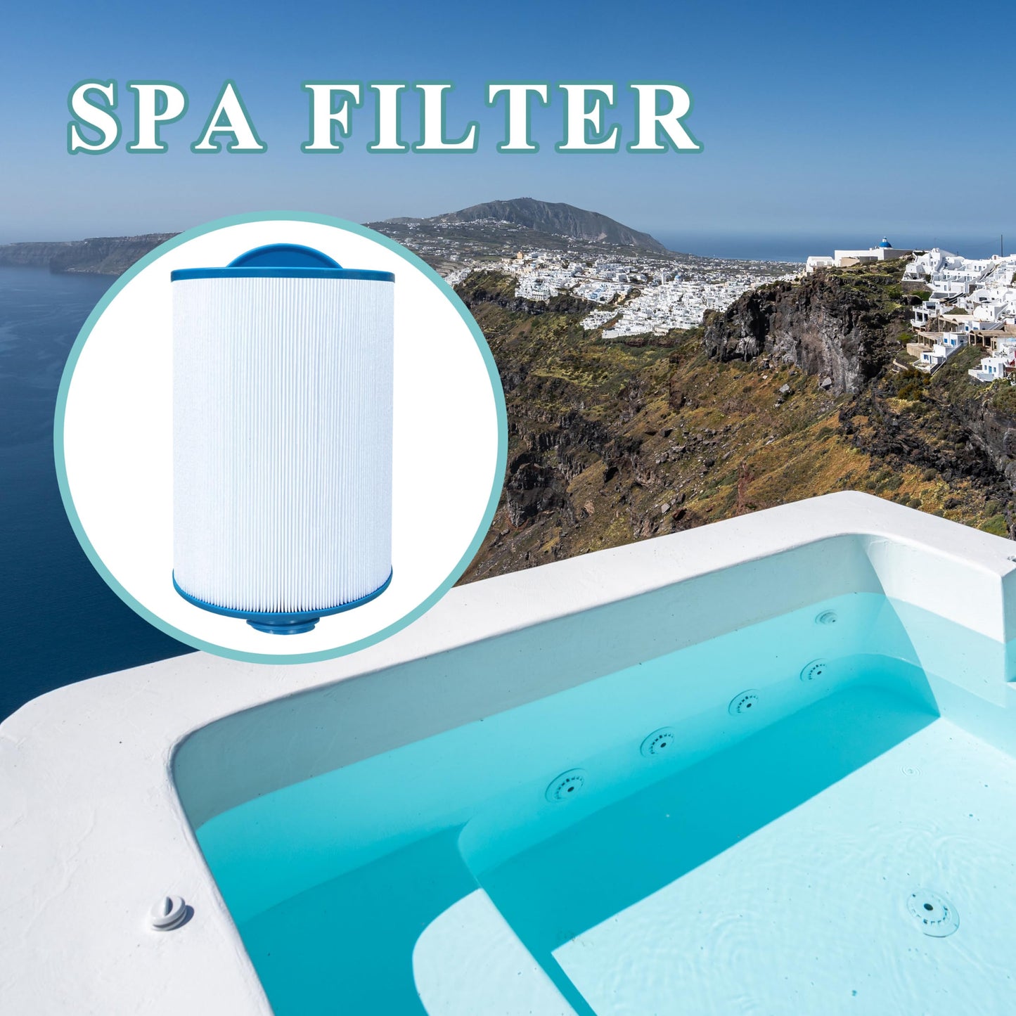 Chryseos Spa Filter Compatible with 6CH-940, FC-0359, PWW50P3 (1 1/2" Coarse Thread), 817-0050, 25252, 03FIL1400, SAE Thread, 45 sq.ft., 2 Pack