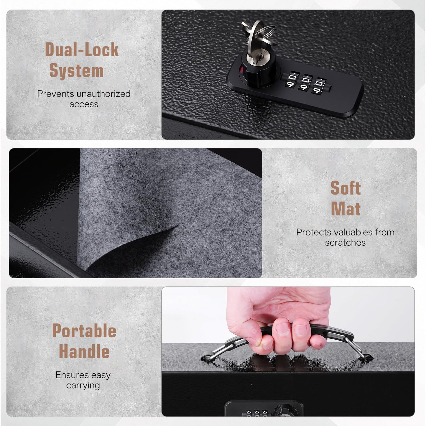 Fireproof Safe Lock Box Metal, Fire Proof Safe for Home Documents, Portable Security Box with Dual Combination and Key Lock for Personal Items,Passport, Money, X Large 13.2" x 11" x 4.13