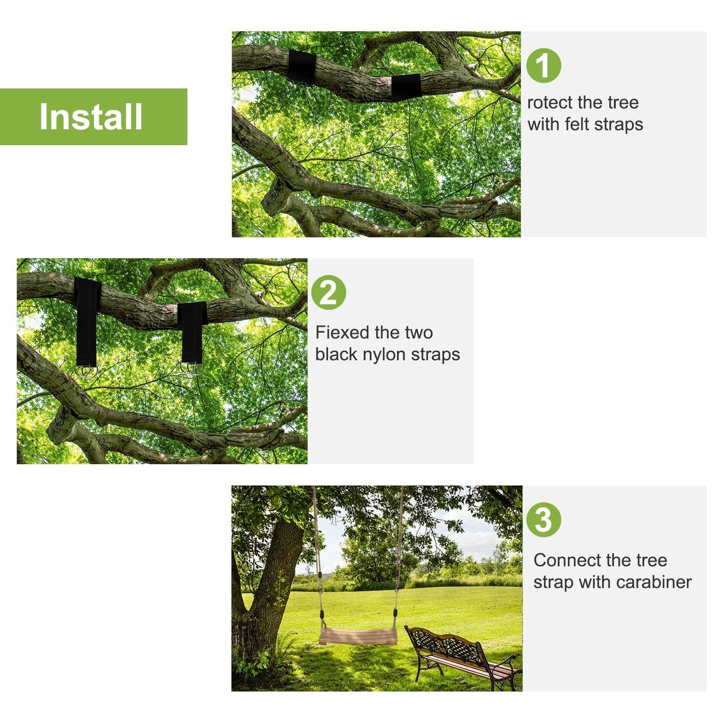 Classic Wooden Tree Swing Seat,Outdoor Tree Swing for Adults and Kids,Wooden Swing Seat with Strong Rope,Indoor/Outdoor Swing Seat for Garden, Patio, or Front Porch