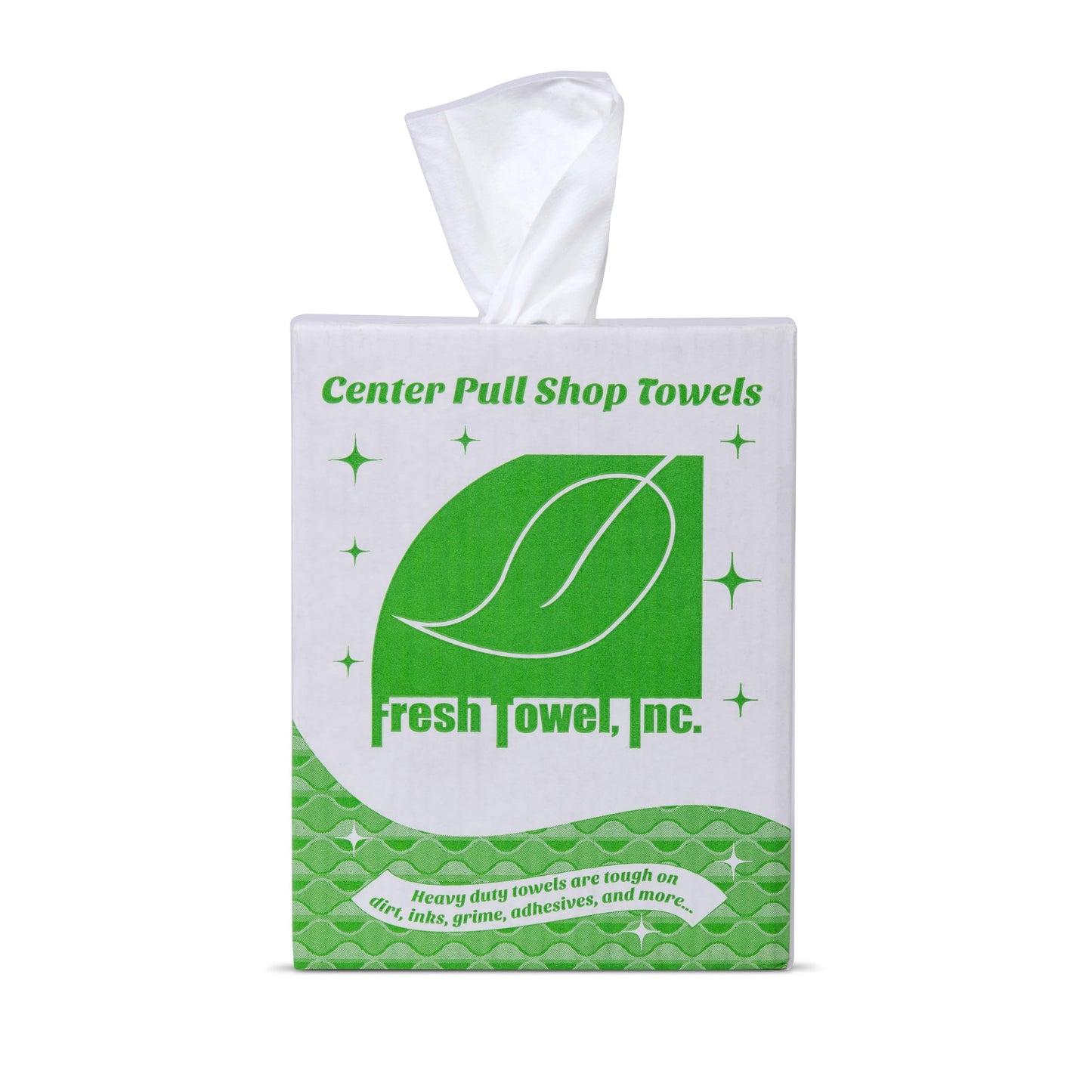 Fresh Towel Inc. Fresh Towel Ultra Strong Center Pull Shop Towels - (1 Box of 300) Disposable Cleaning Towels - White 9in W x 12in L - FT500