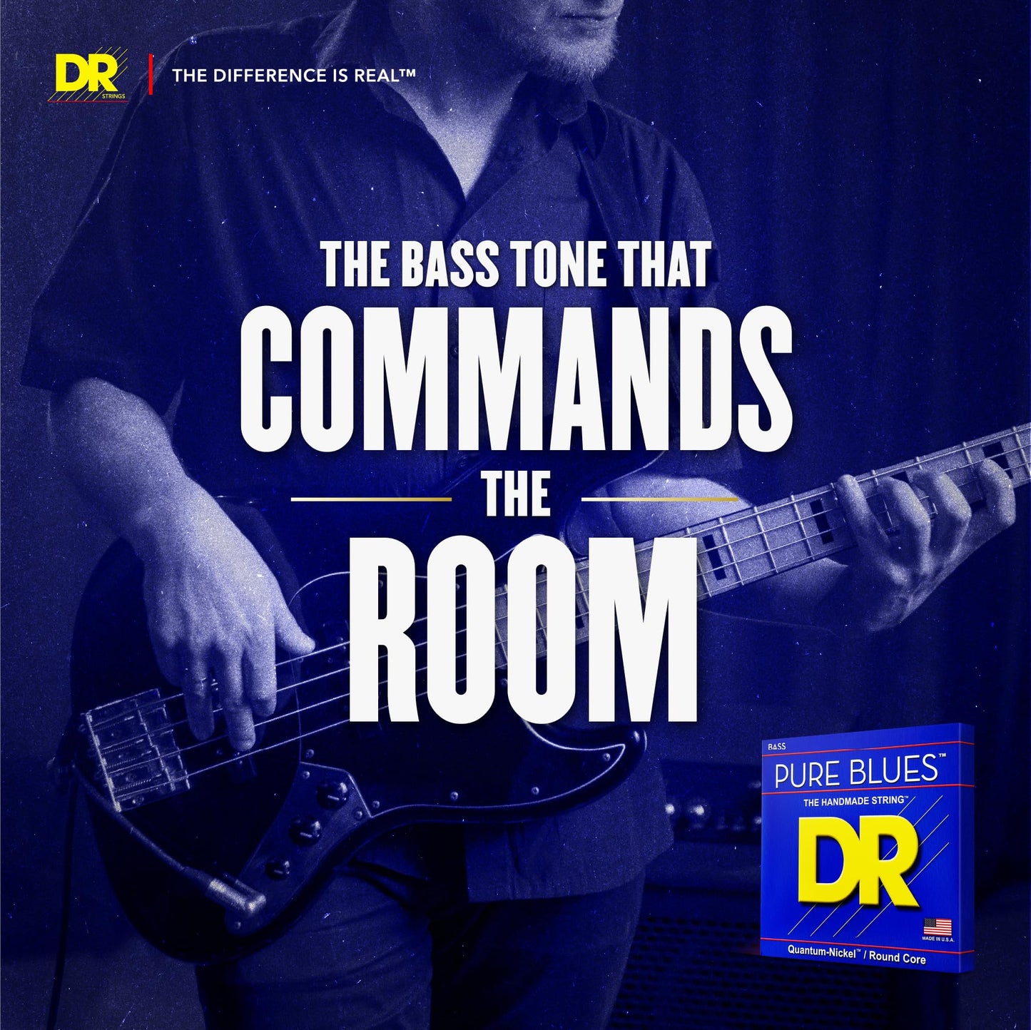 DR Strings PURE BLUES Bass Guitar Strings (PB5-40)