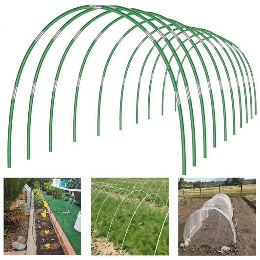 10 Sets of Durable 7 mm Fiberglass Garden Hoops for Row Cover Netting, Heavy Duty Greenhouse Hoops Grow Tunnel for Garden Netting, Flexible Garden Hoop Rods, DIY Plant Supports for Vegetables Flowers