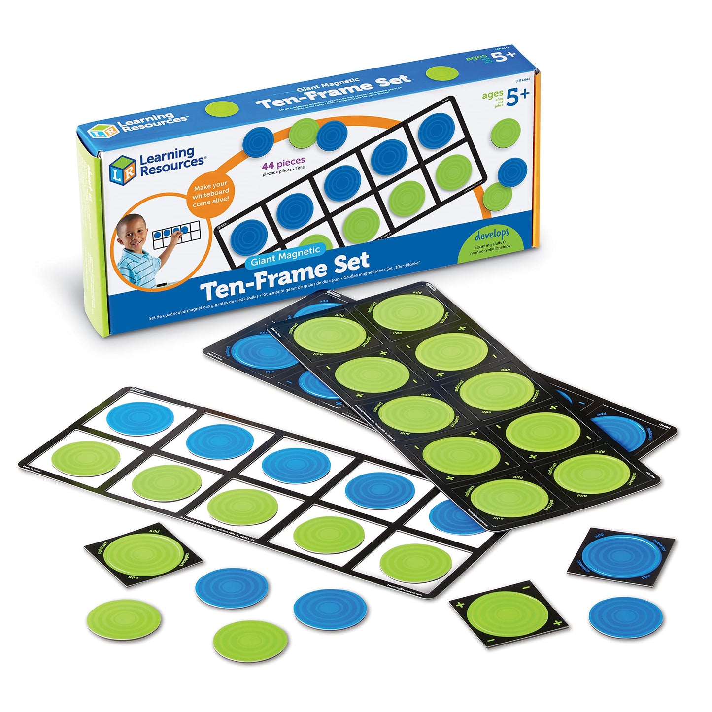 Learning Resources LER6644 Giant Magnetic Ten-Frame Set