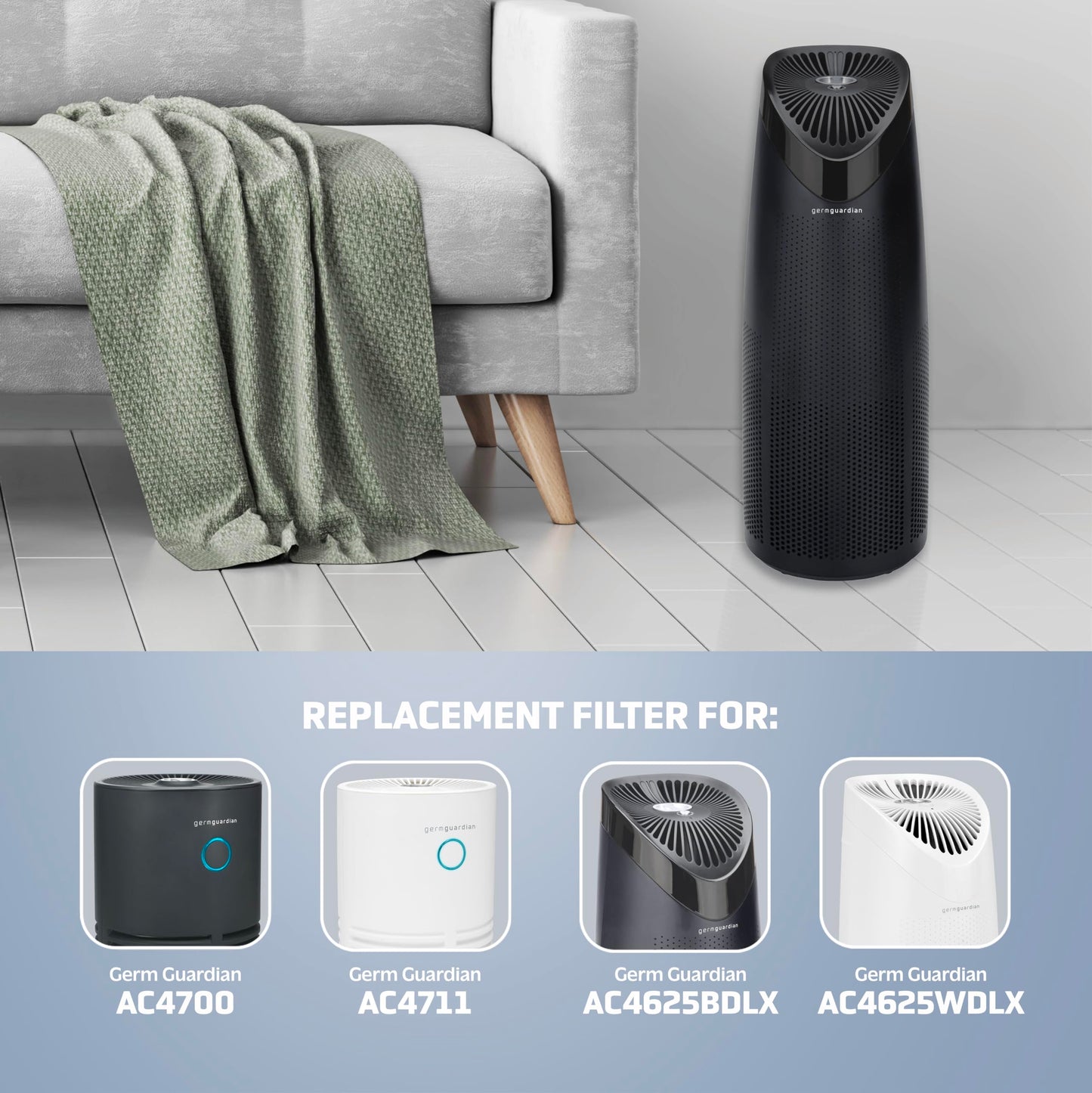 Guardian Technologies Germ Guardian FLT4700 True HEPA Genuine Air Purifier Replacement Filter, 1 Count