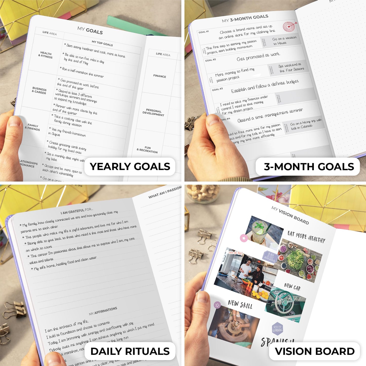 Clever Fox Planner Daily Premium Edition – Undated Luxurious Daily Planner with Hourly Schedule, Personal Organizer, Productivity & Goal Journal, Start Anytime, A5-sized, Lasts 6 Months - Lavender