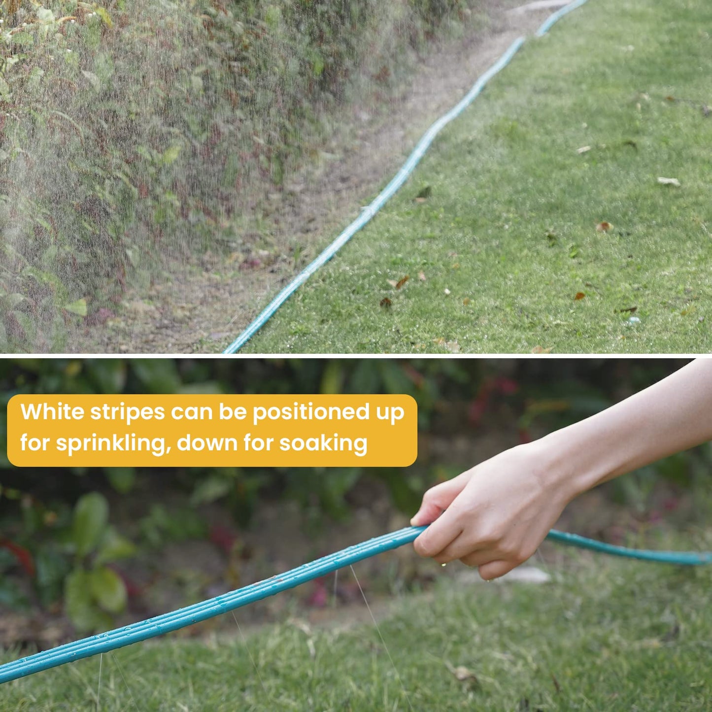 LINEX Sprinkler Soaker Hose 75 ft for Garden Lawn Watering Hose with Hose Stakes