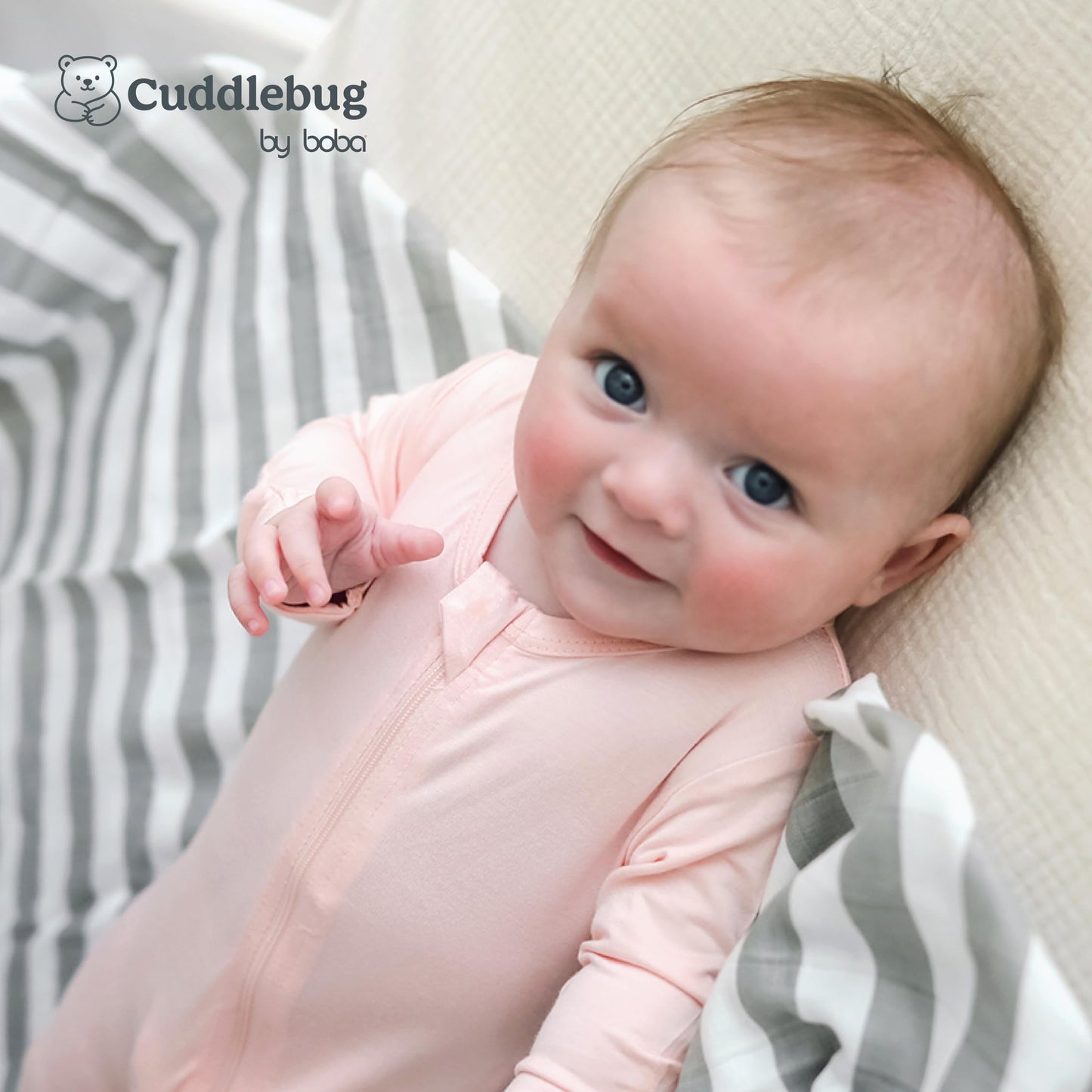 CuddleBug Muslin Swaddle Blankets 4Pack - 47x47inch Soft, Lightweight & Breathable Cotton Ideal for Swaddling Newborn Babies - Spots N' Stripes